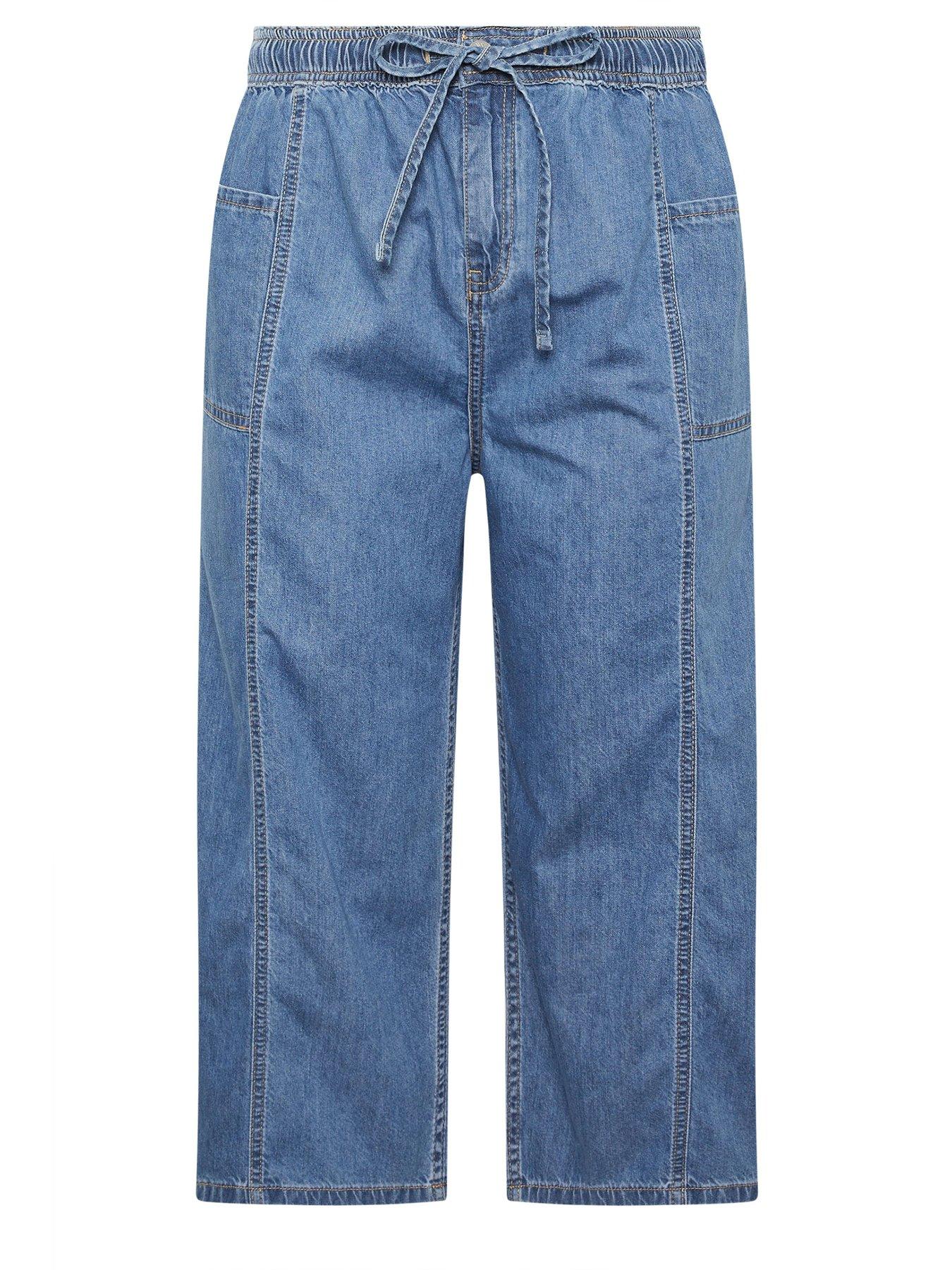 yours-curve-tie-waist-cropped-trouser-bluedetail