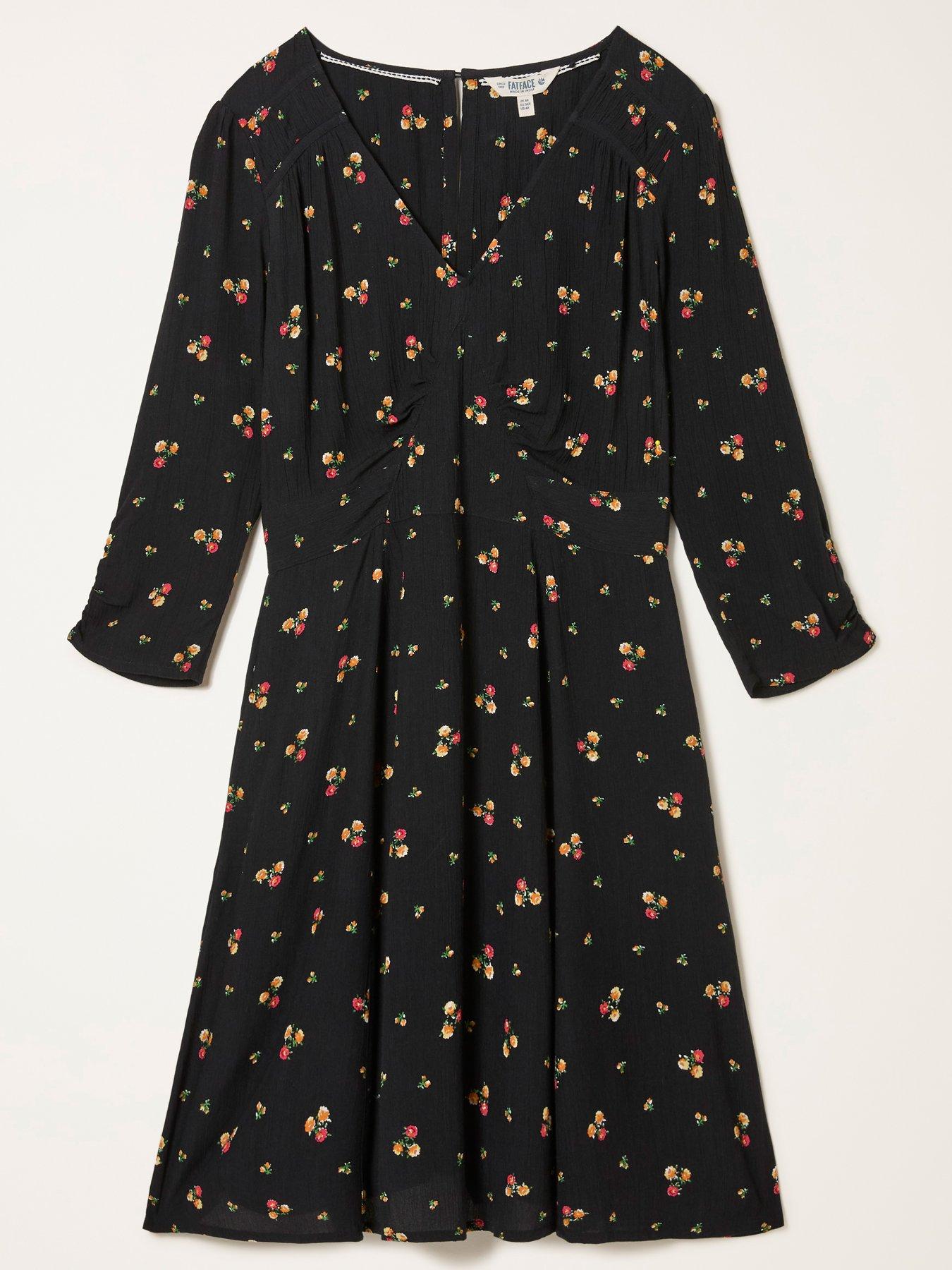 Image 5 of 5 of FatFace Anya Pop Ditsy Dress - Black