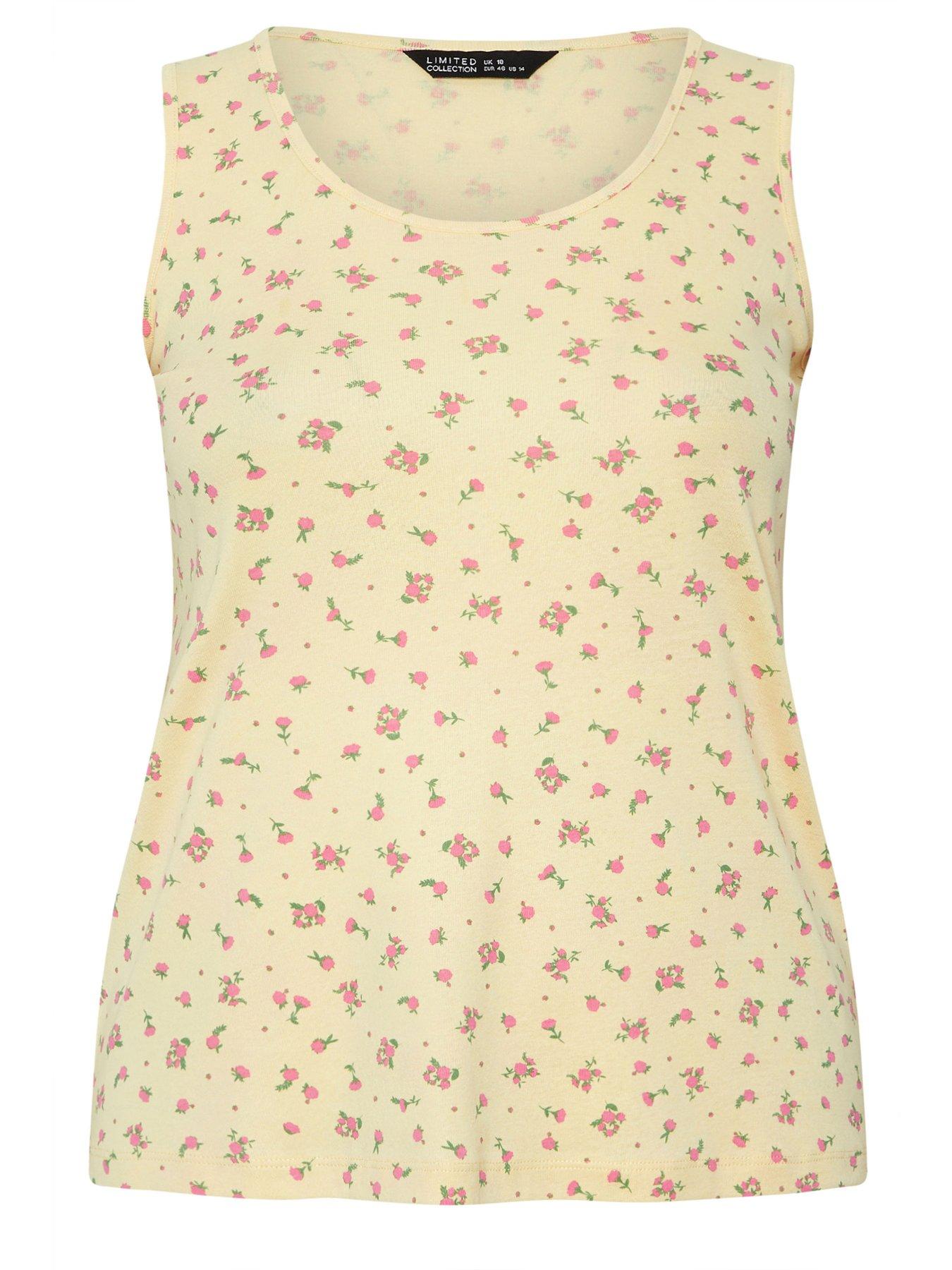 yours-curve-ditsy-print-vest-top-yellowdetail