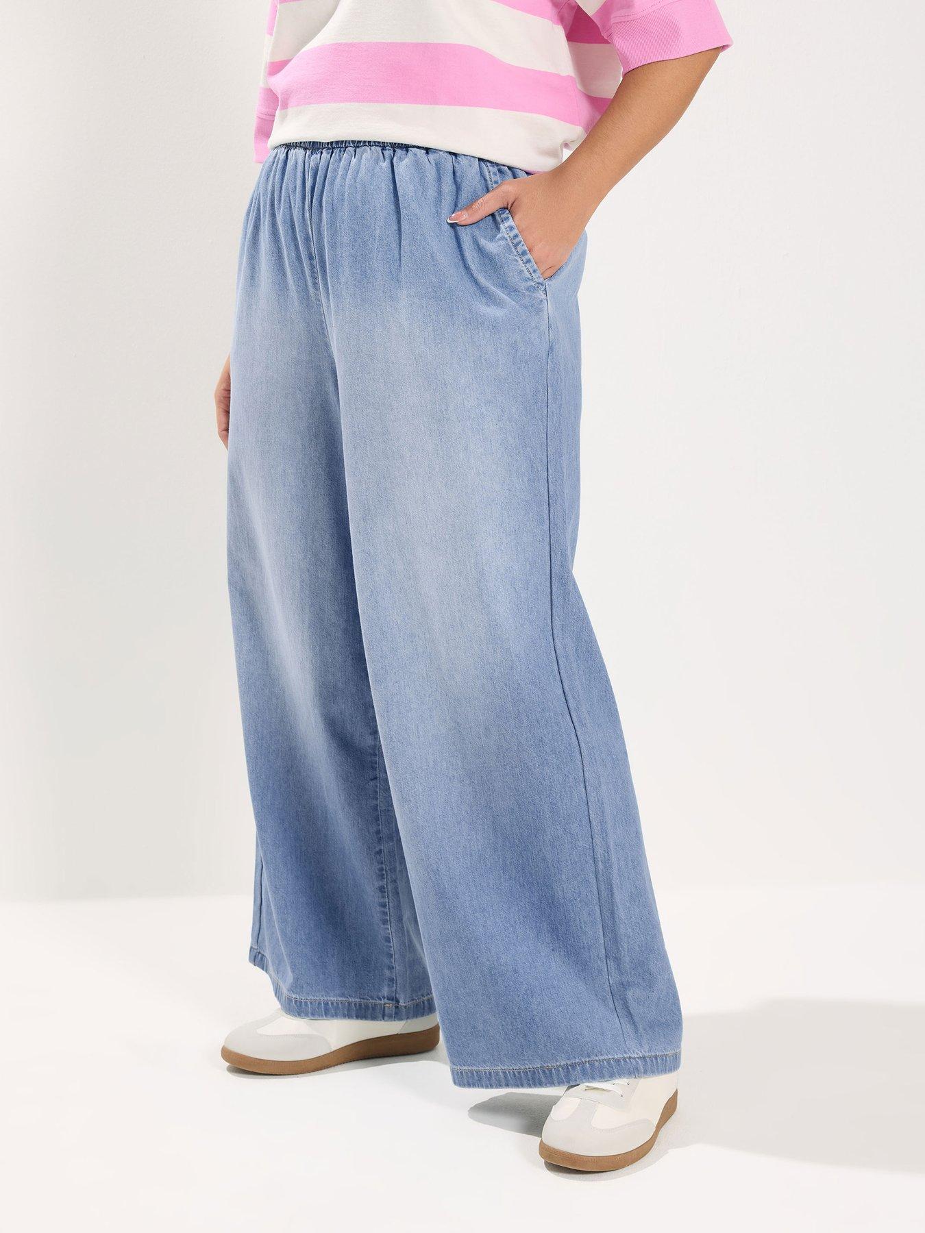 Yours Curve Pull On Wide Leg Jean
