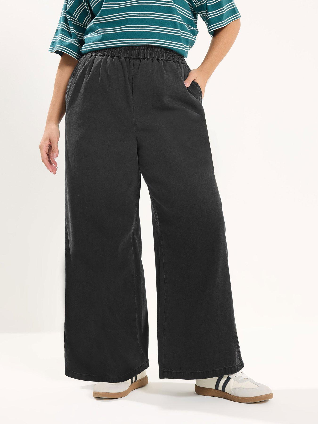 Image 1 of 5 of Yours Curve Pull On Wide Leg Jean
