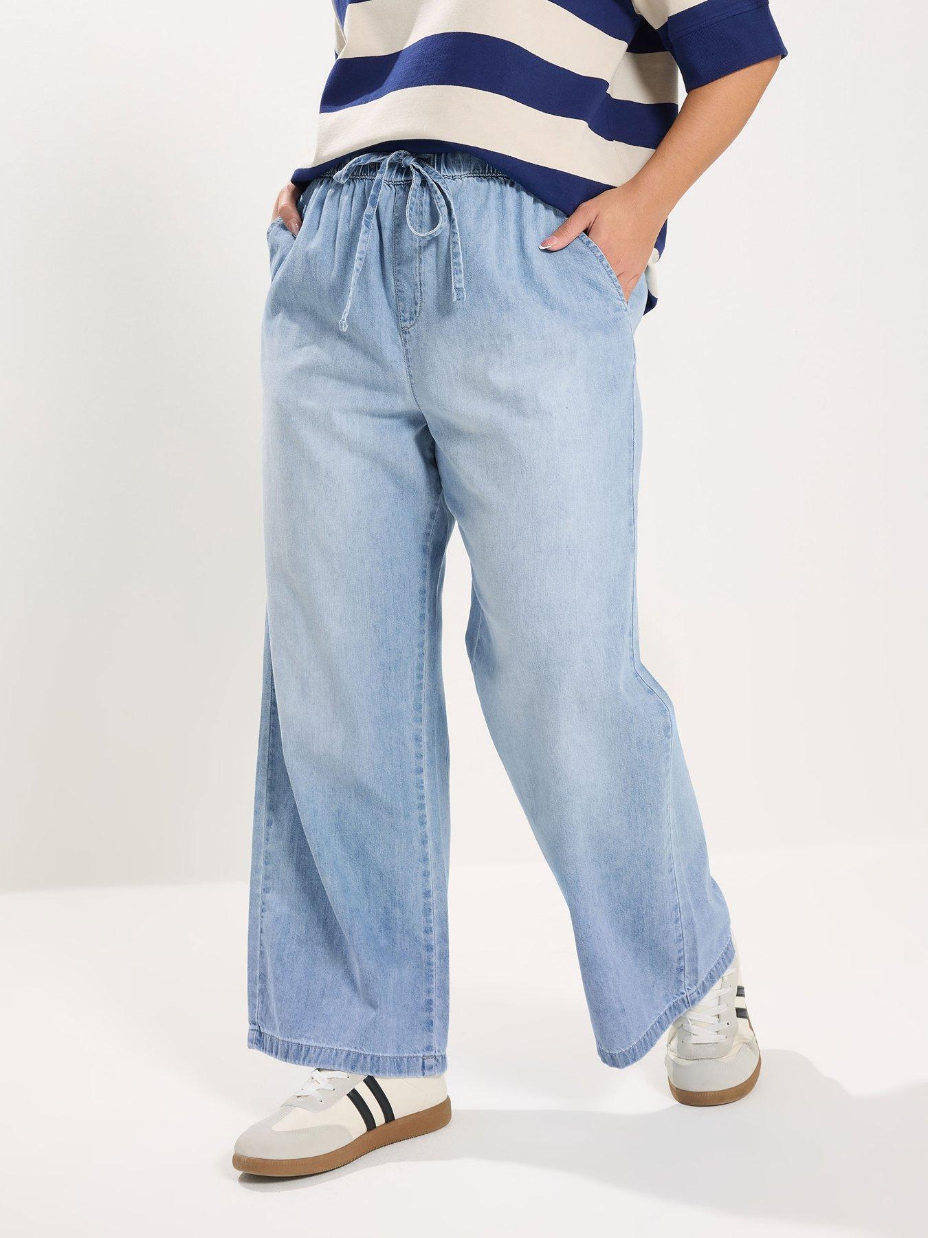 Image 1 of 5 of Yours Curve Pull On Wide Leg Jean 30"
