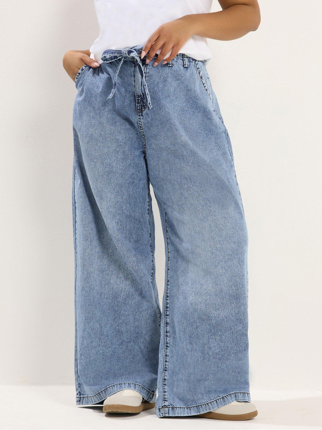 yours-curve-belted-wide-leg-jeanfront