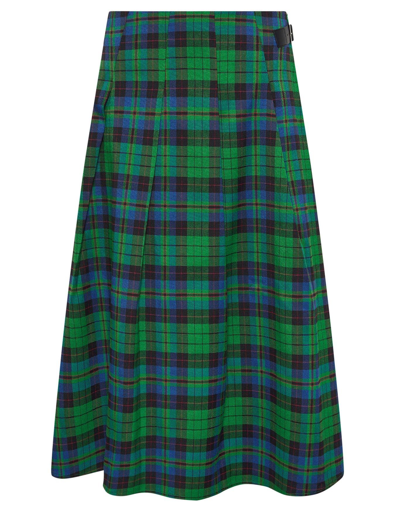 Image 5 of 5 of PixieGirl Petite Check Buckle Midi Skirt