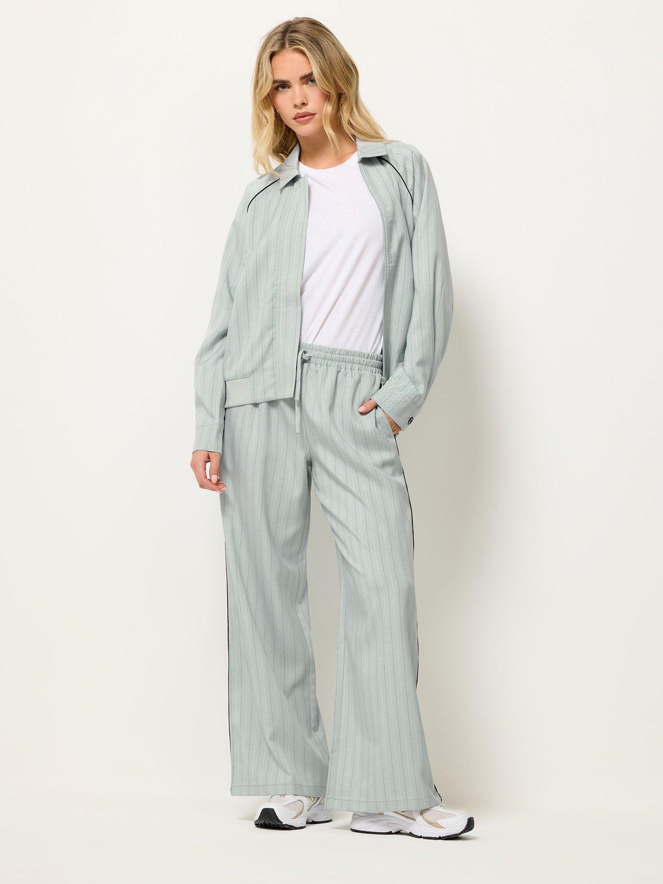 Image 2 of 3 of PixieGirl Petite Stripe Raglan Jacket - Blue