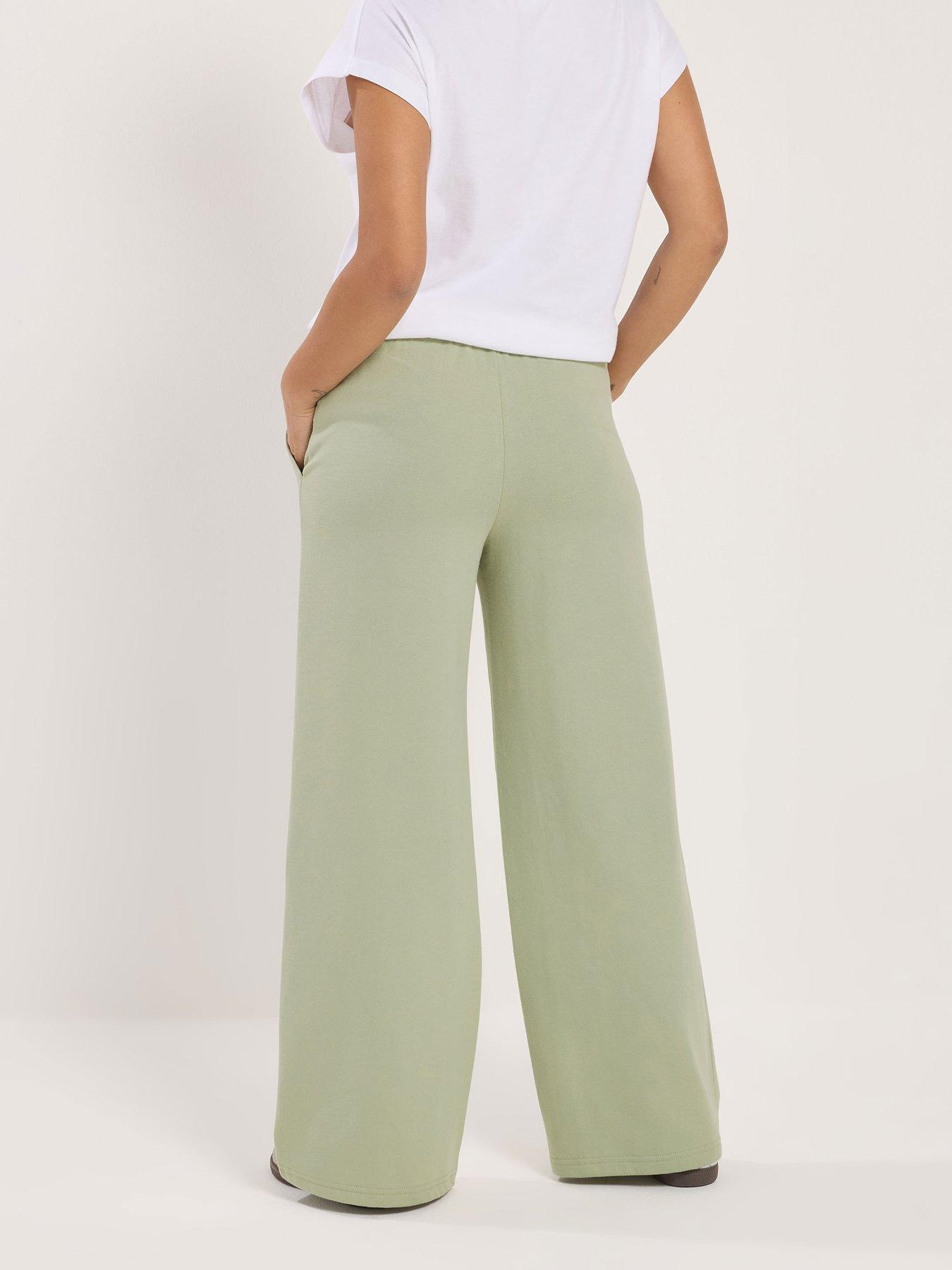 pixiegirl-petite-patch-pocket-wide-leg-joggers-greenstillFront