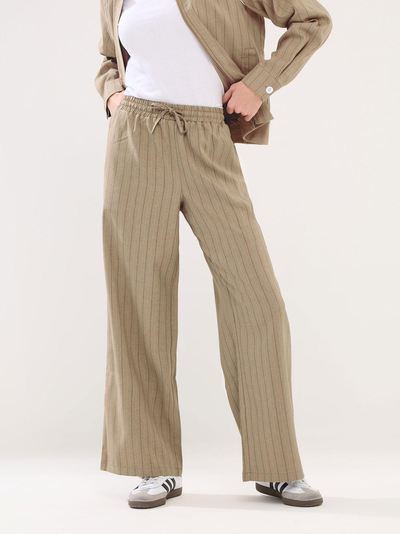 pixiegirl-petite-stripe-pull-on-wide-leg-trouser-natural-brown