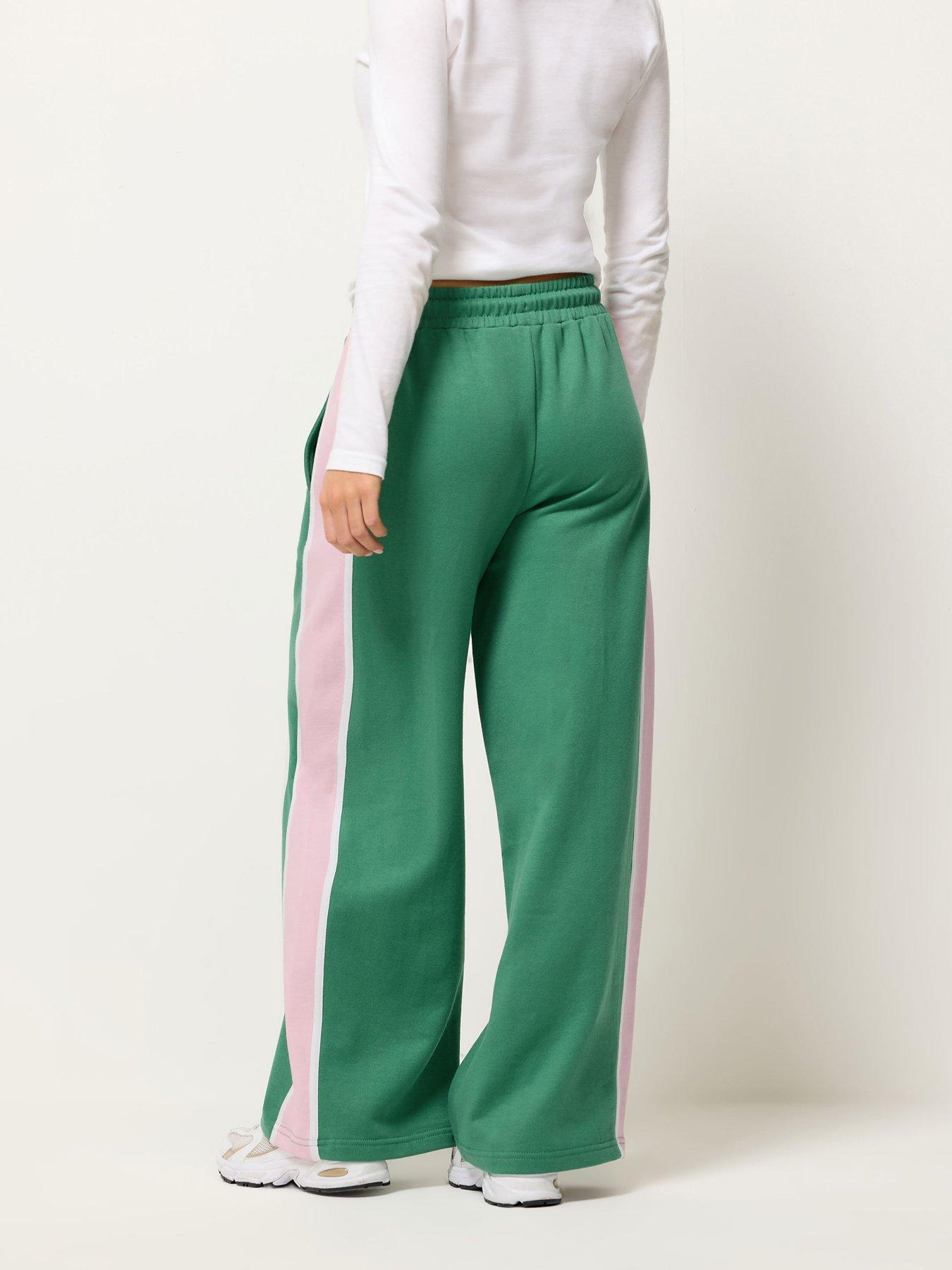 Image 2 of 5 of PixieGirl Petite Side Stripe Piped Joggers - Green