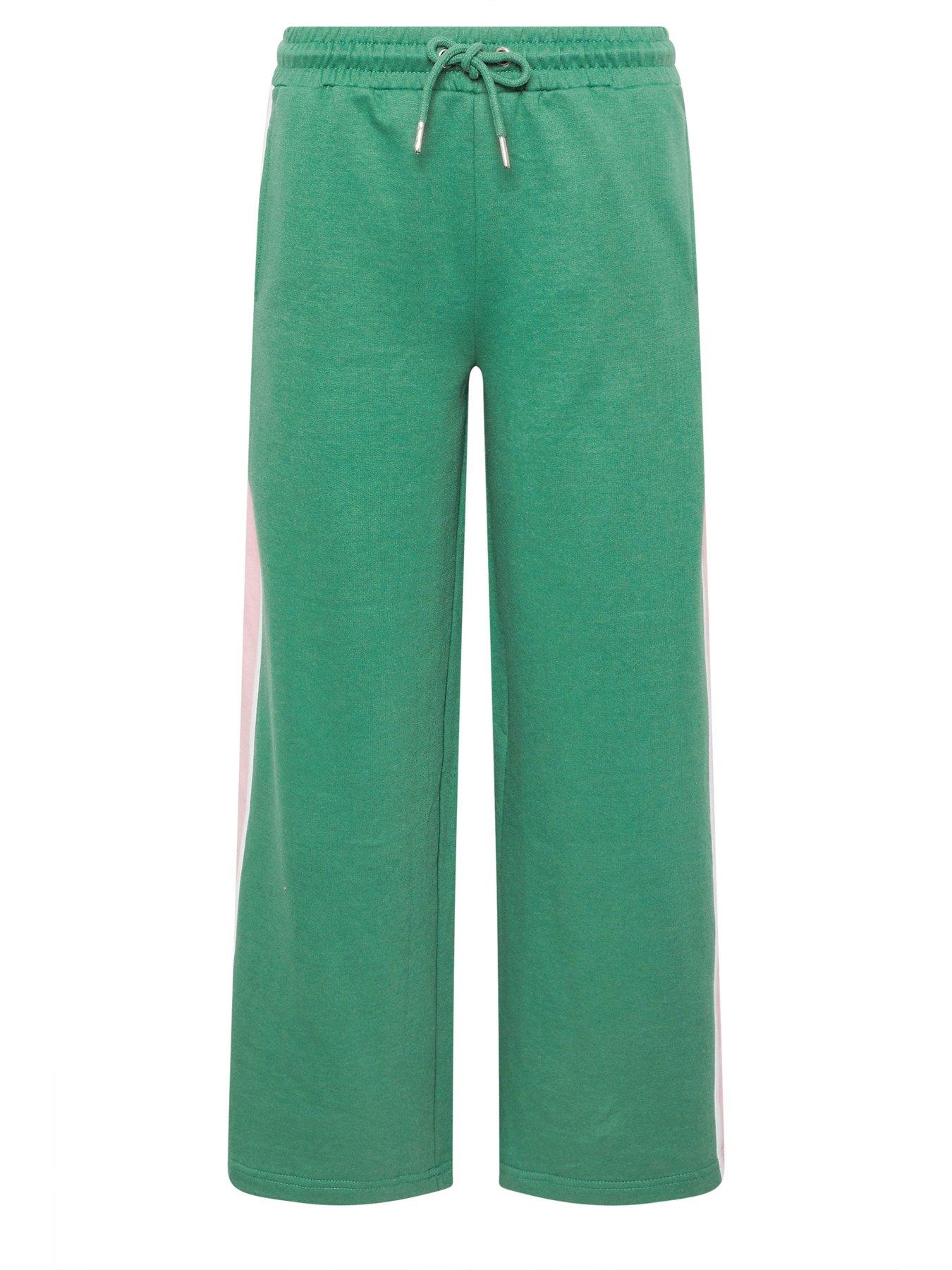 Image 5 of 5 of PixieGirl Petite Side Stripe Piped Joggers - Green