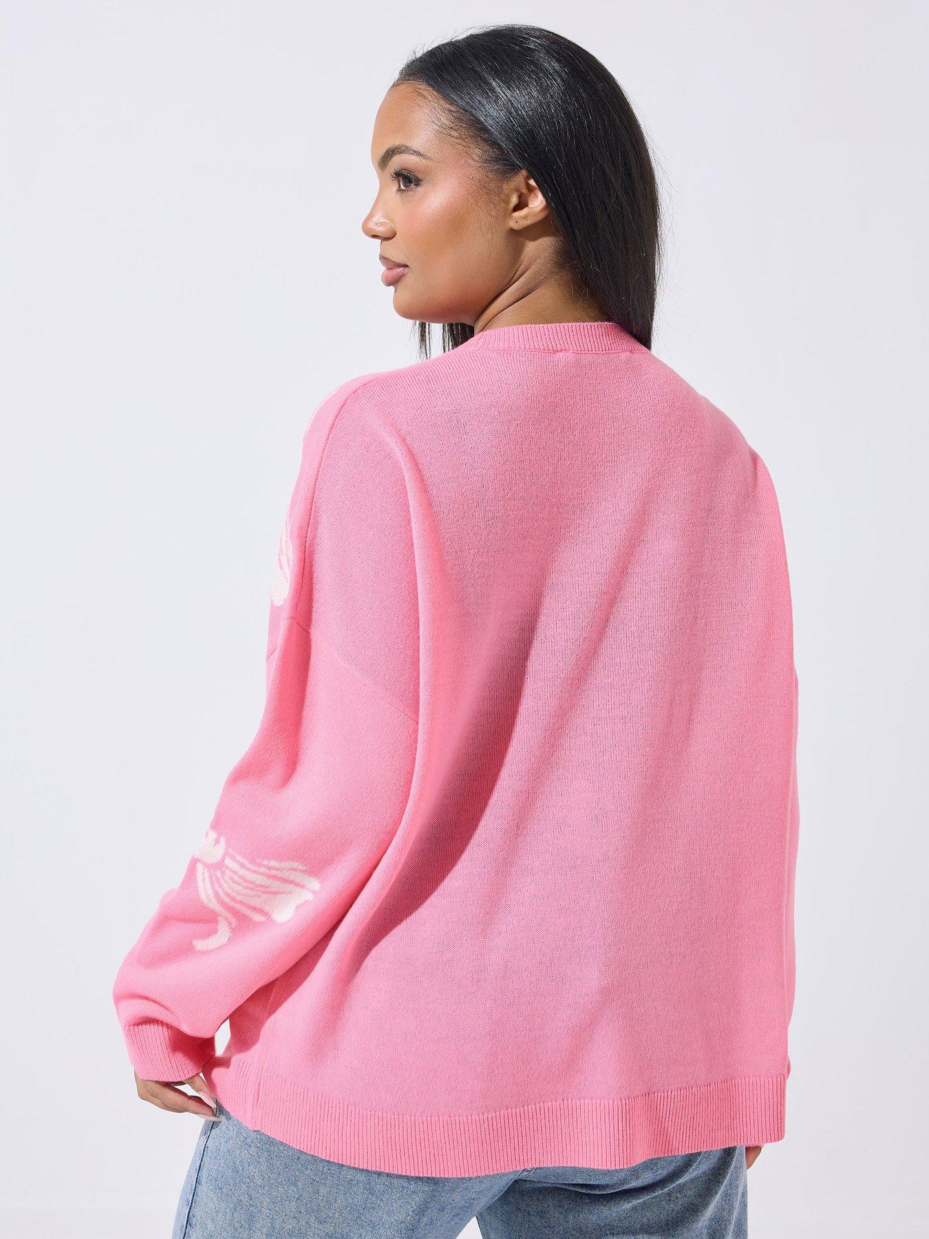 yours-curve-bow-jumper-pinkstillFront