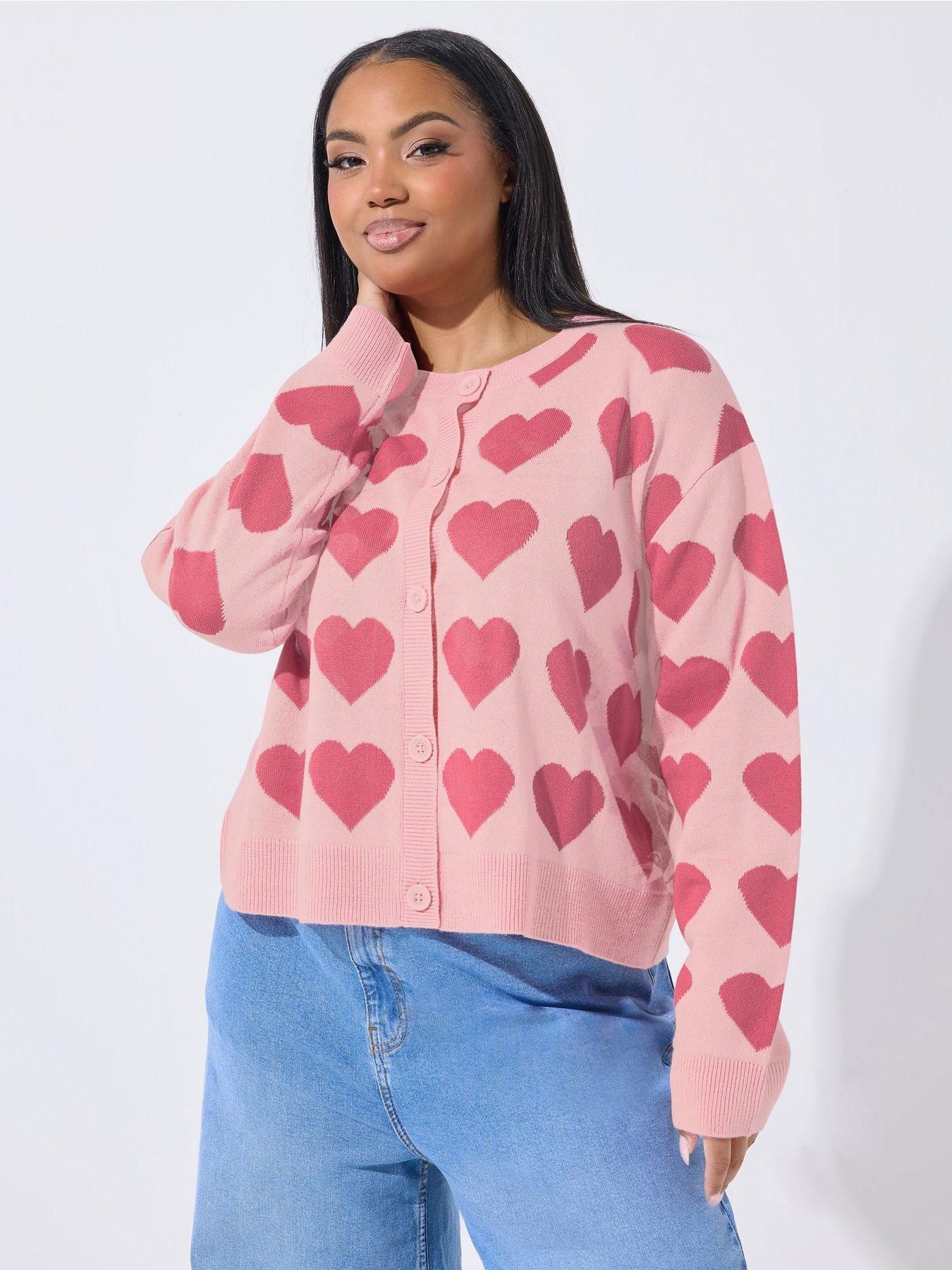 yours-curve-heart-knitted-cardigan-pink