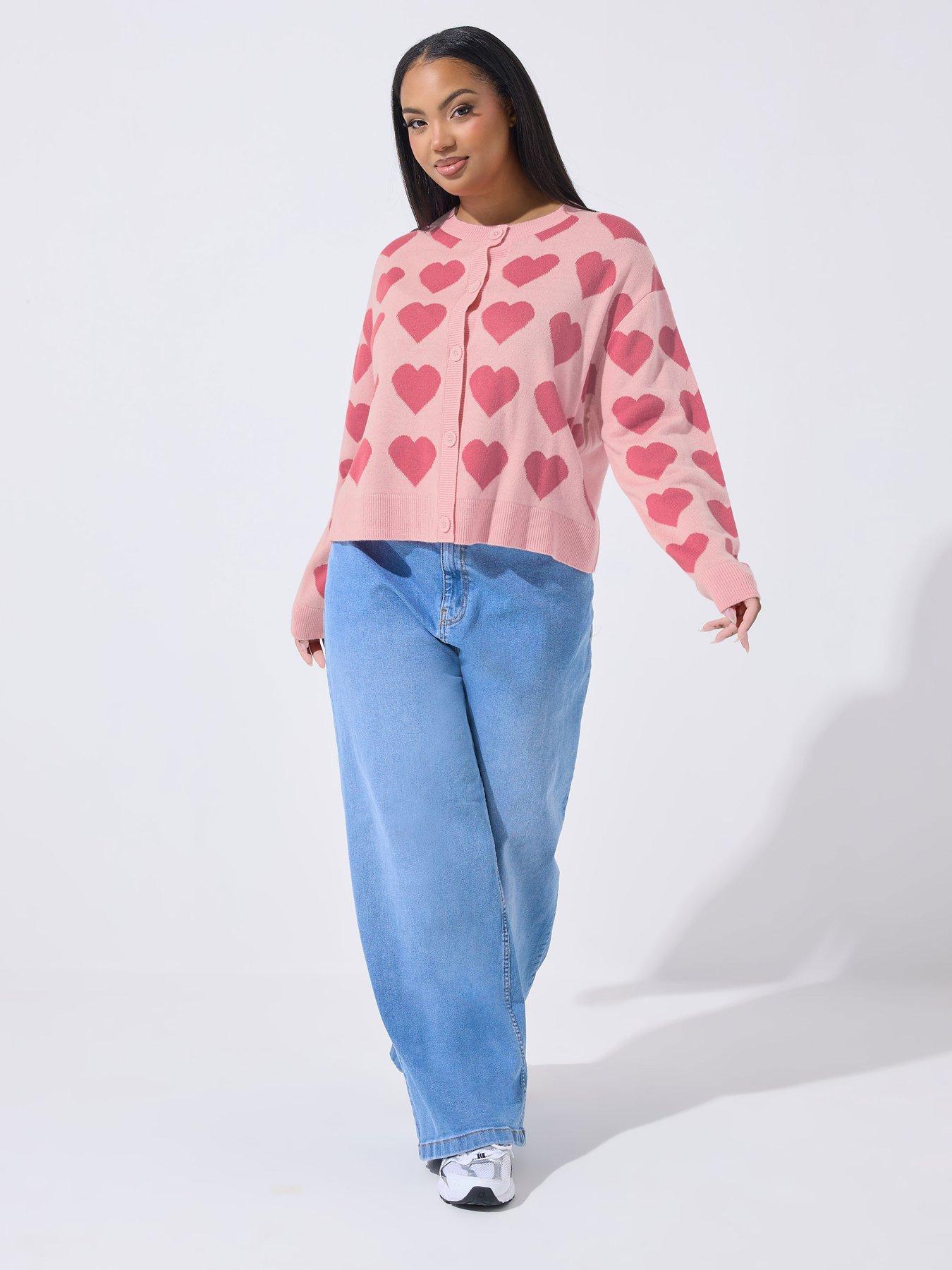 yours-curve-heart-knitted-cardigan-pinkback