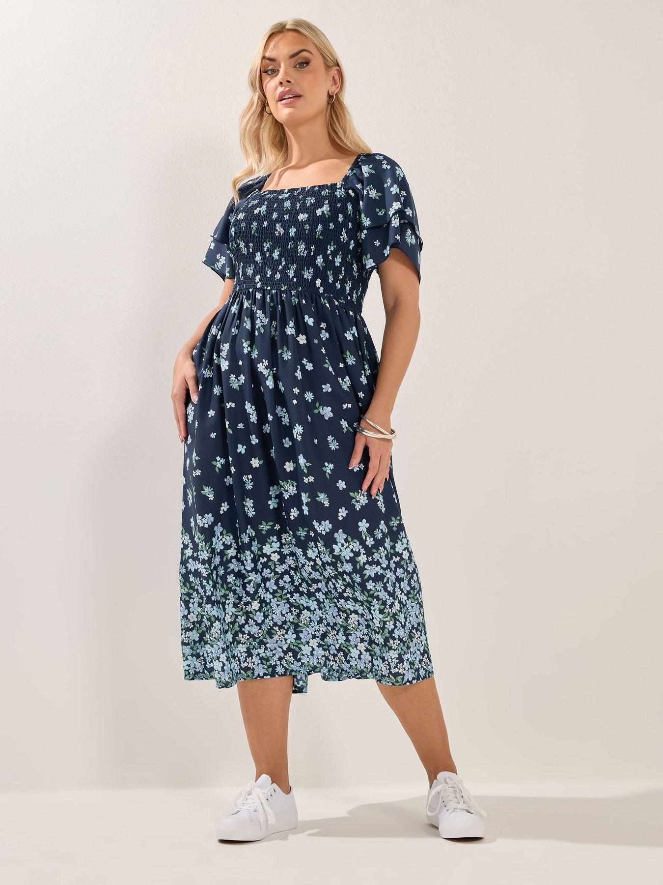 yours-curve-shirred-midaxi-dressfront