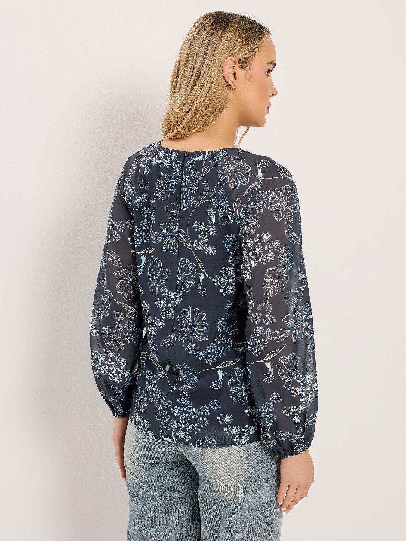 Image 2 of 5 of Long Tall Sally Tall Floral Georgette Raglan Top