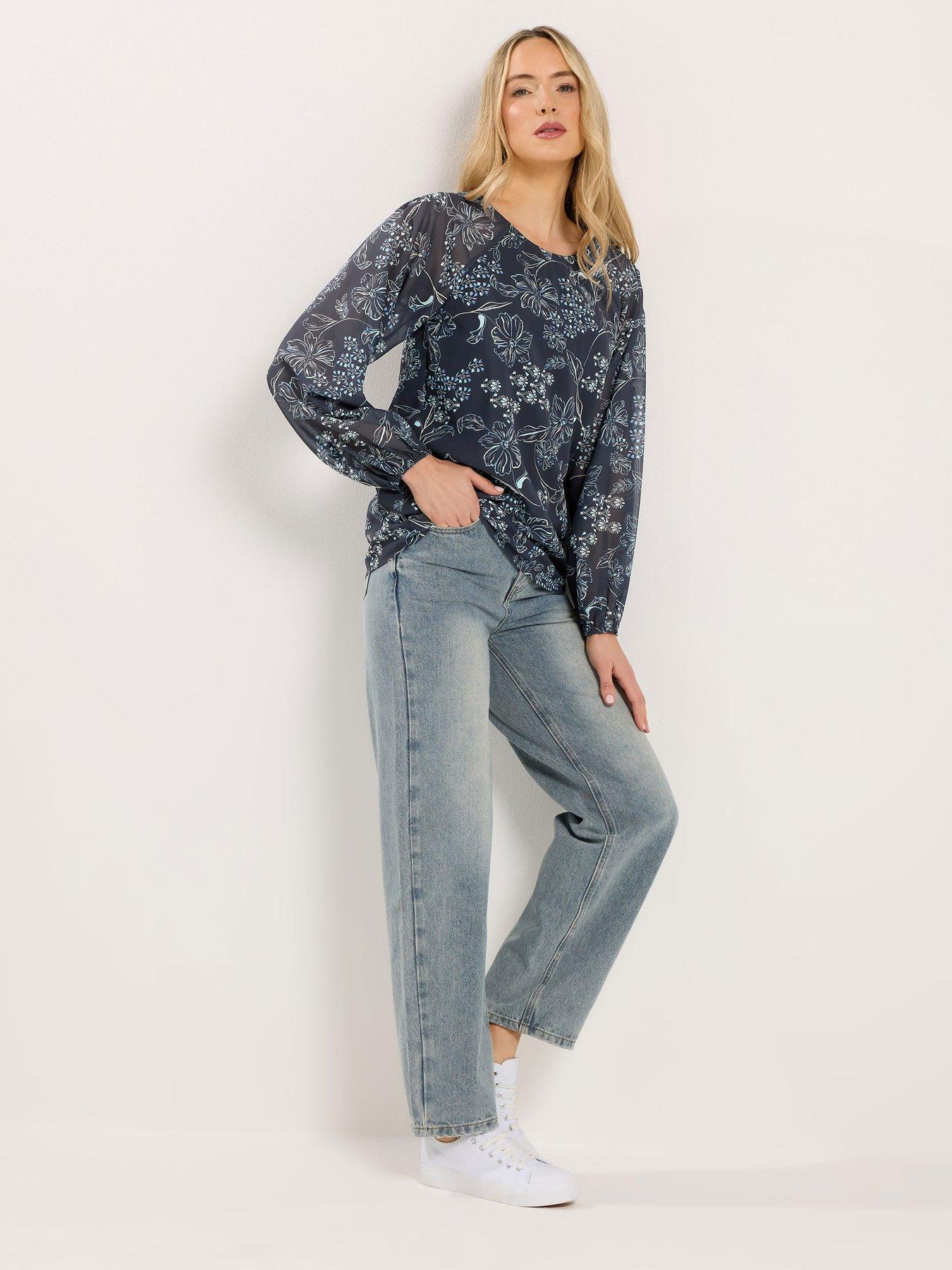 Image 3 of 5 of Long Tall Sally Tall Floral Georgette Raglan Top