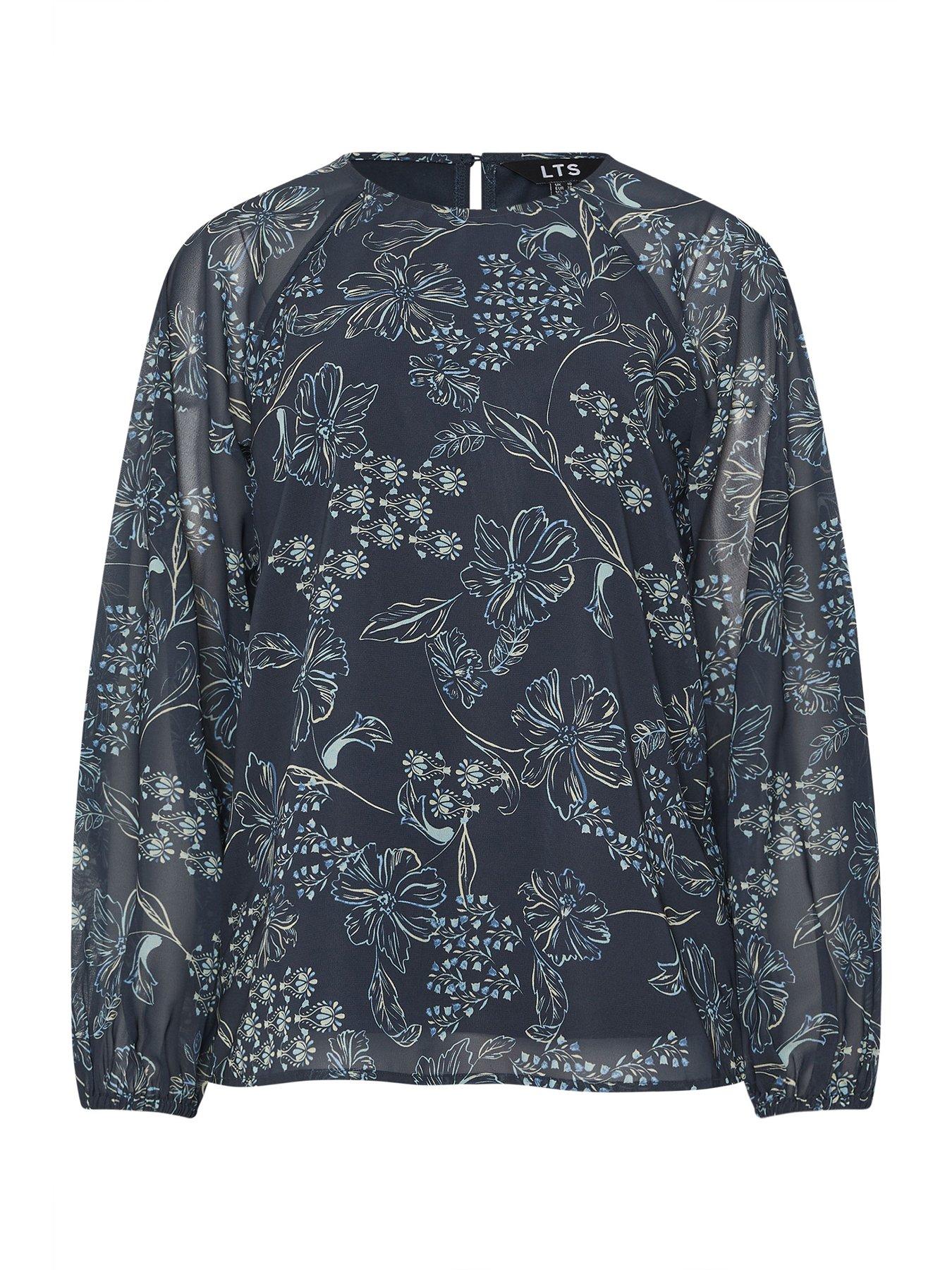 Image 5 of 5 of Long Tall Sally Tall Floral Georgette Raglan Top