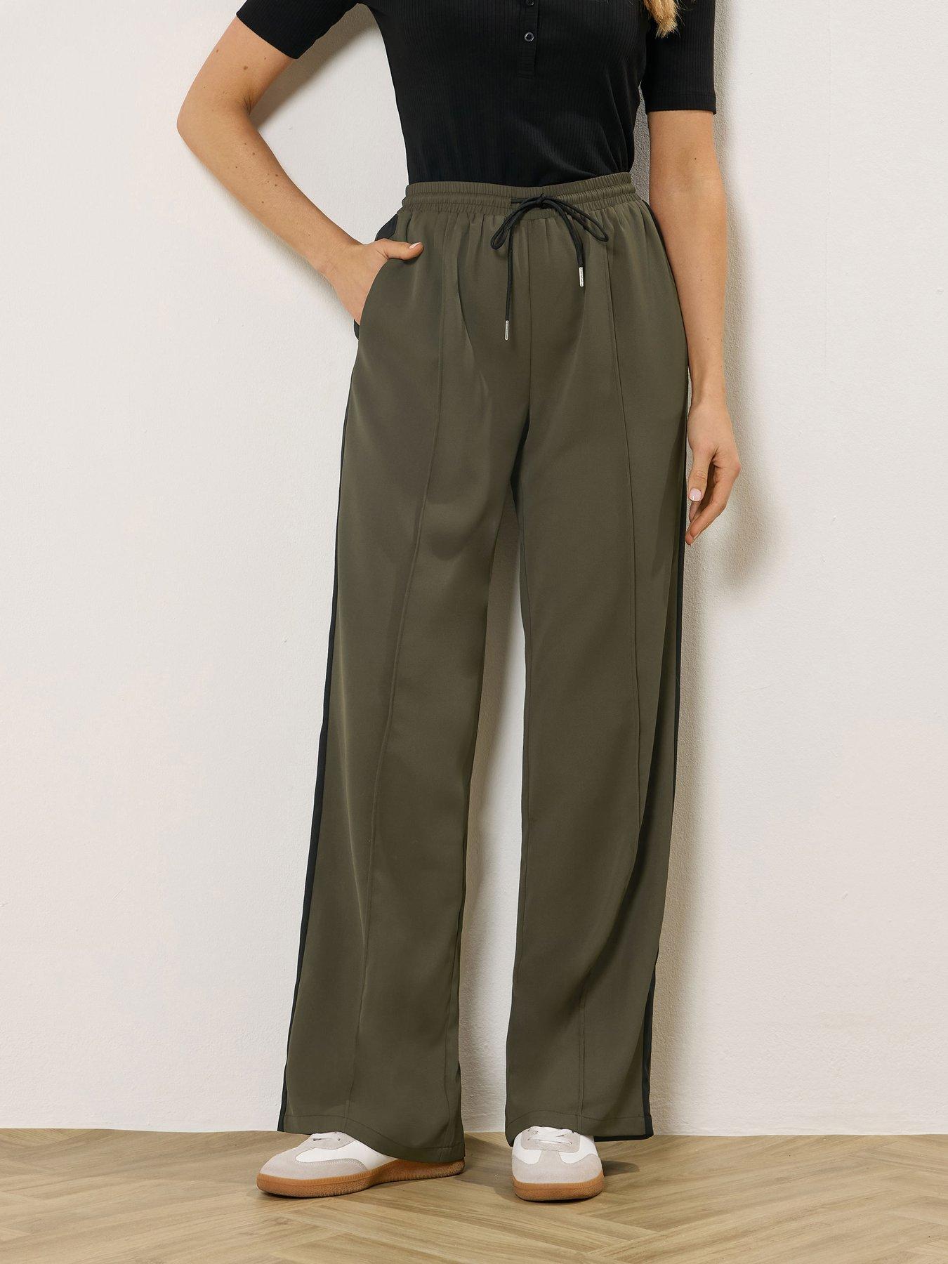 long-tall-sally-side-stripe-wide-leg-trousers-36-green