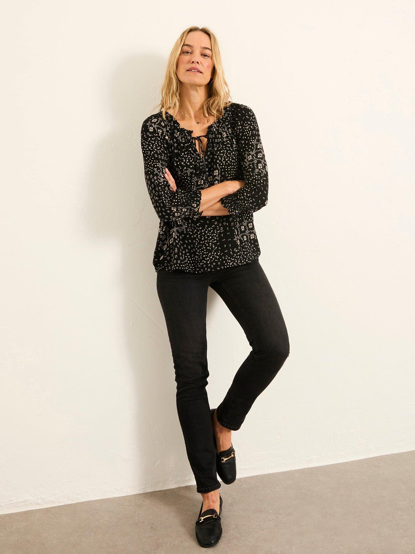 Image 3 of 5 of FatFace Kira Mono Blouse - Black