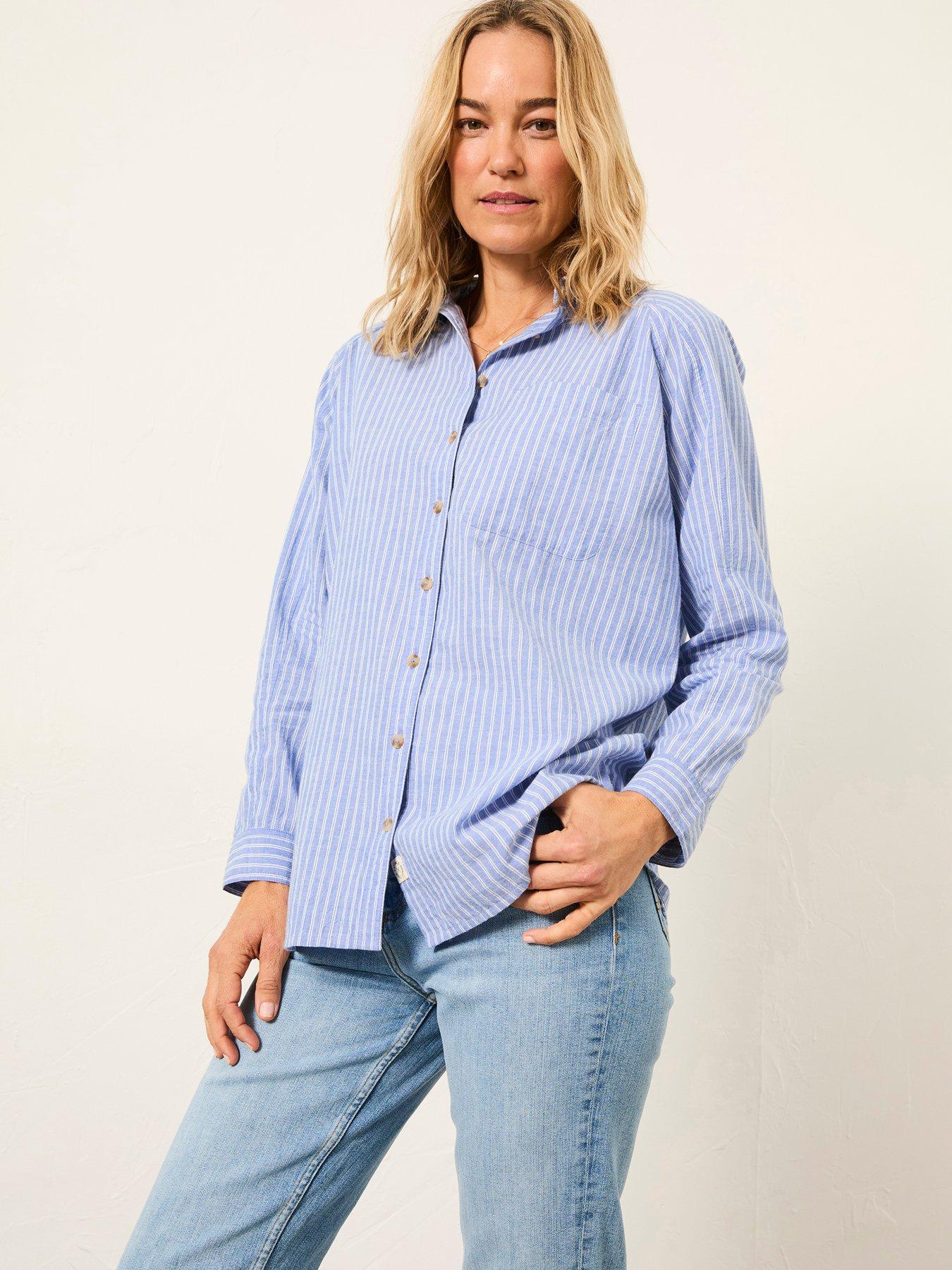Image 1 of 5 of FatFace Bessie Stripe Shirt - Blue