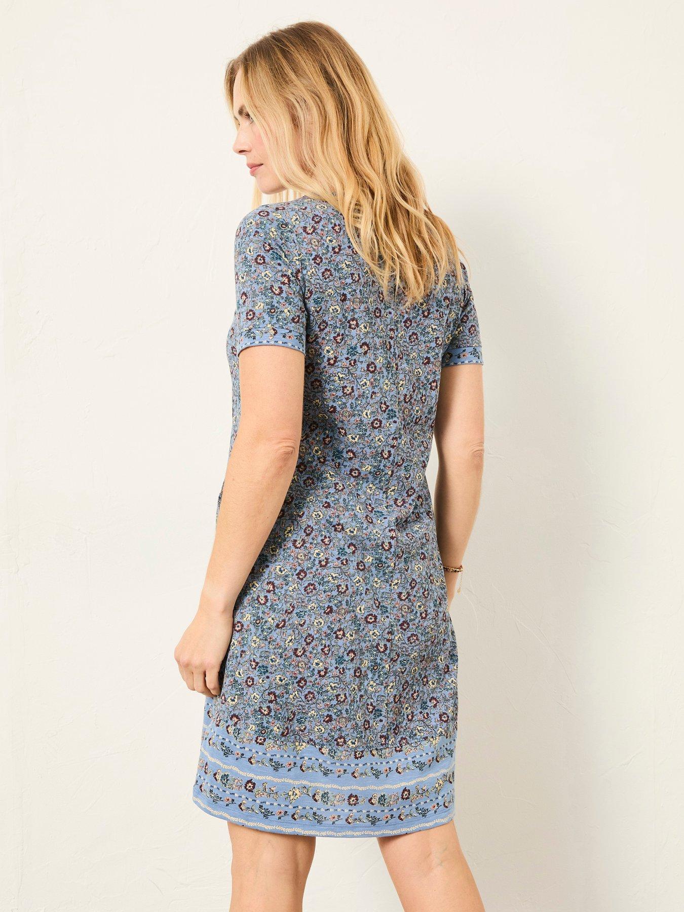 Image 2 of 5 of FatFace Simone Floral Dress - Blue
