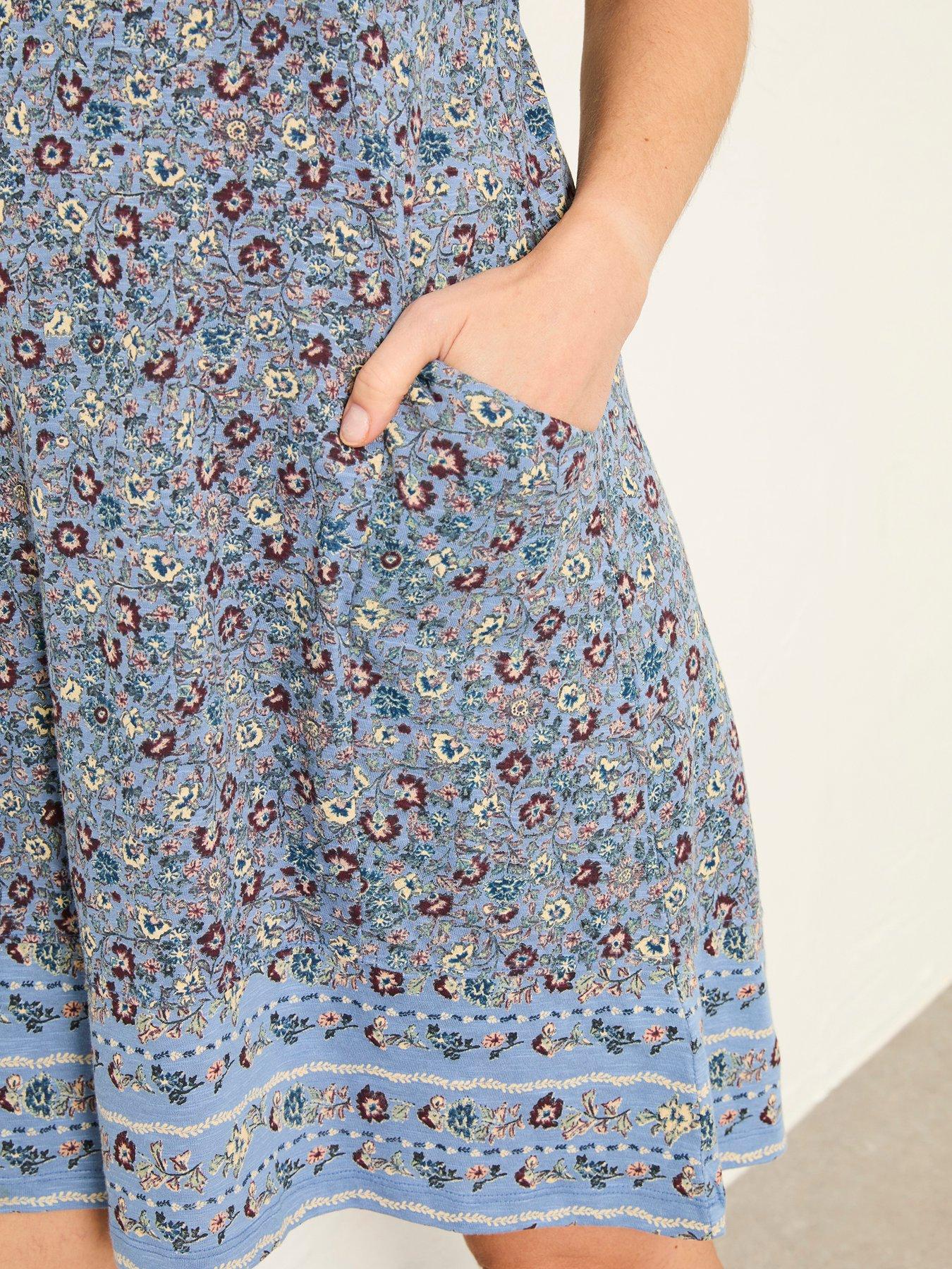 Image 4 of 5 of FatFace Simone Floral Dress - Blue