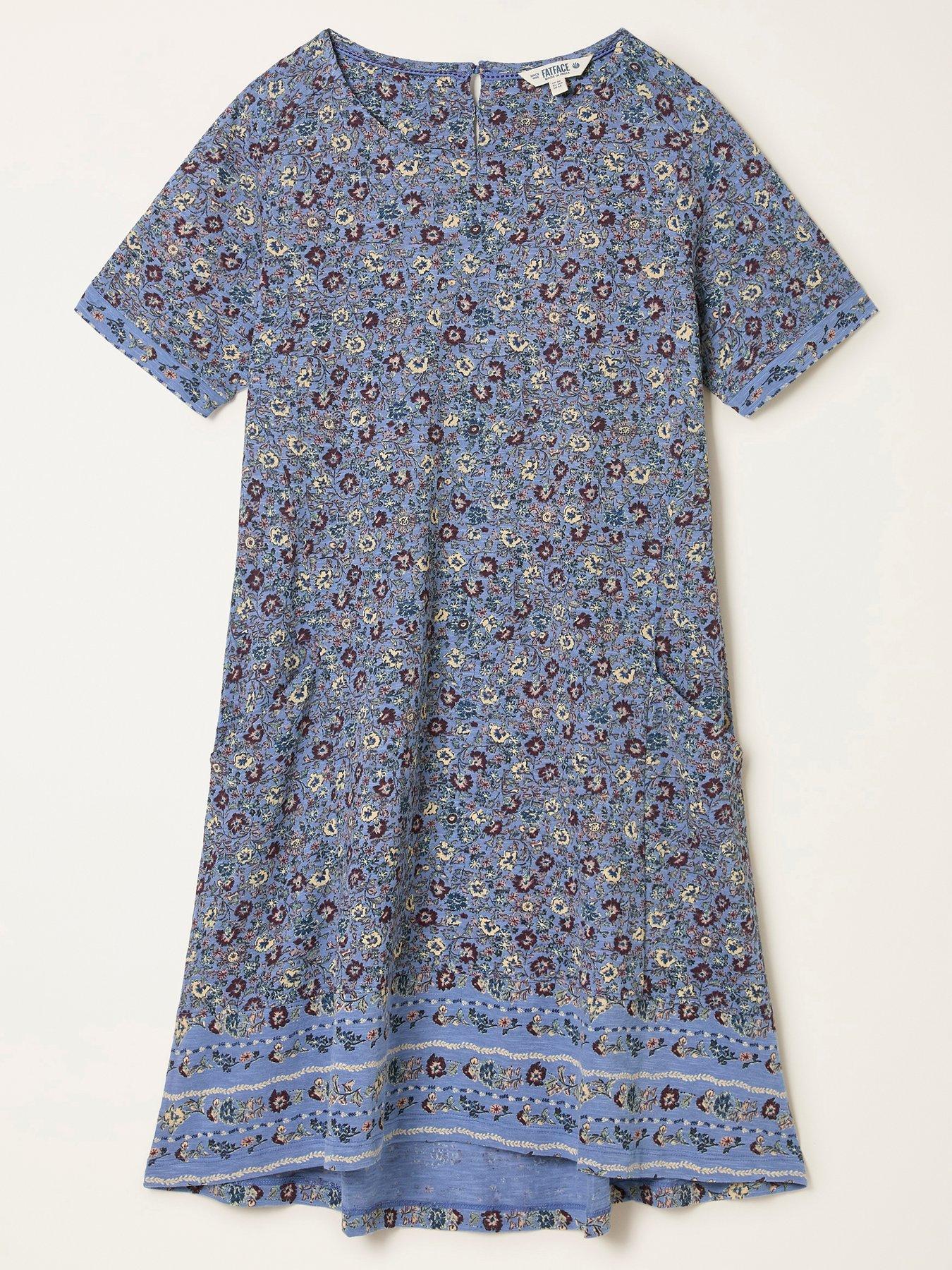 Image 5 of 5 of FatFace Simone Floral Dress - Blue