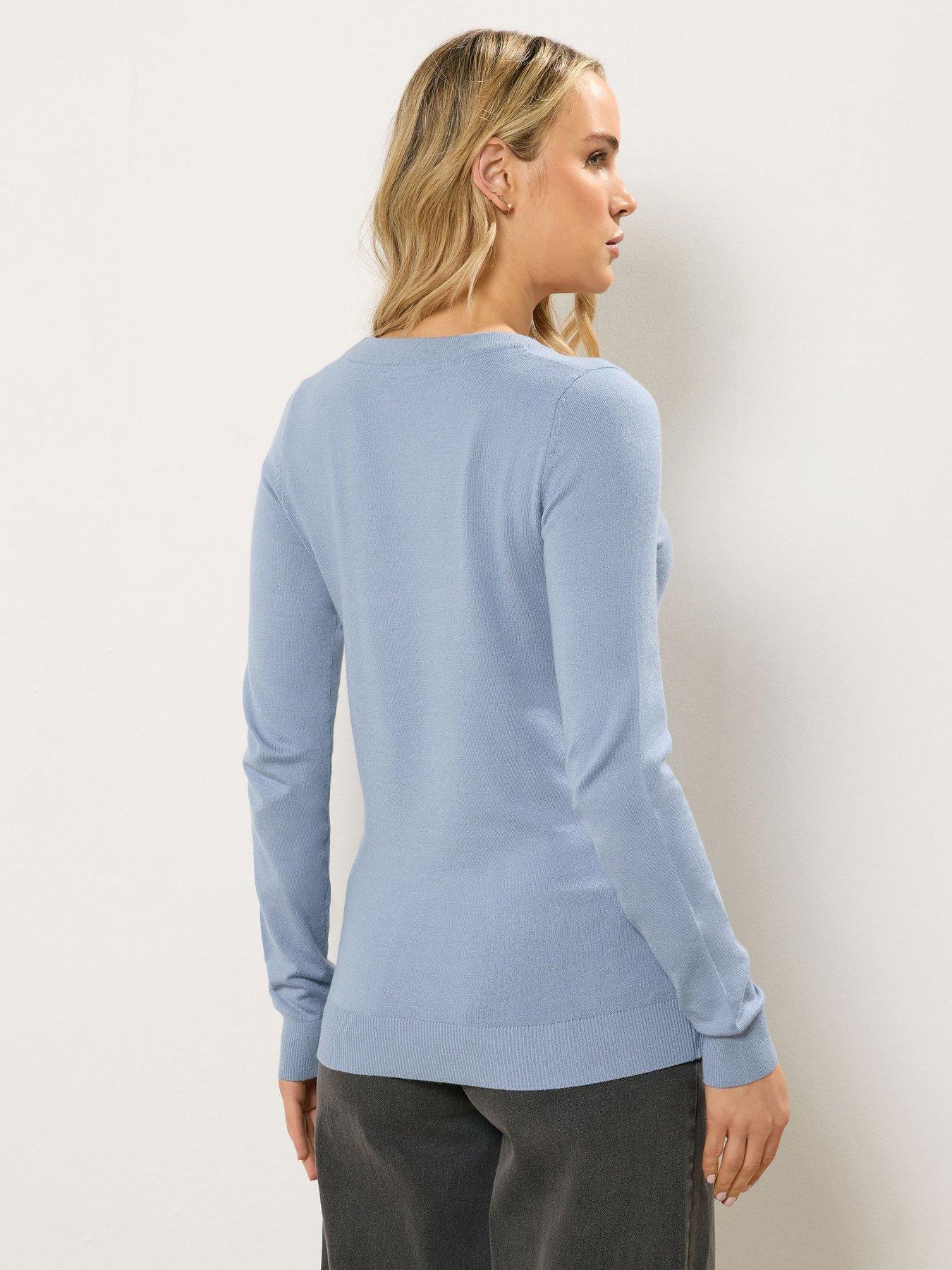 Image 2 of 5 of Long Tall Sally Fine Gauge V Neck Jumper - Blue