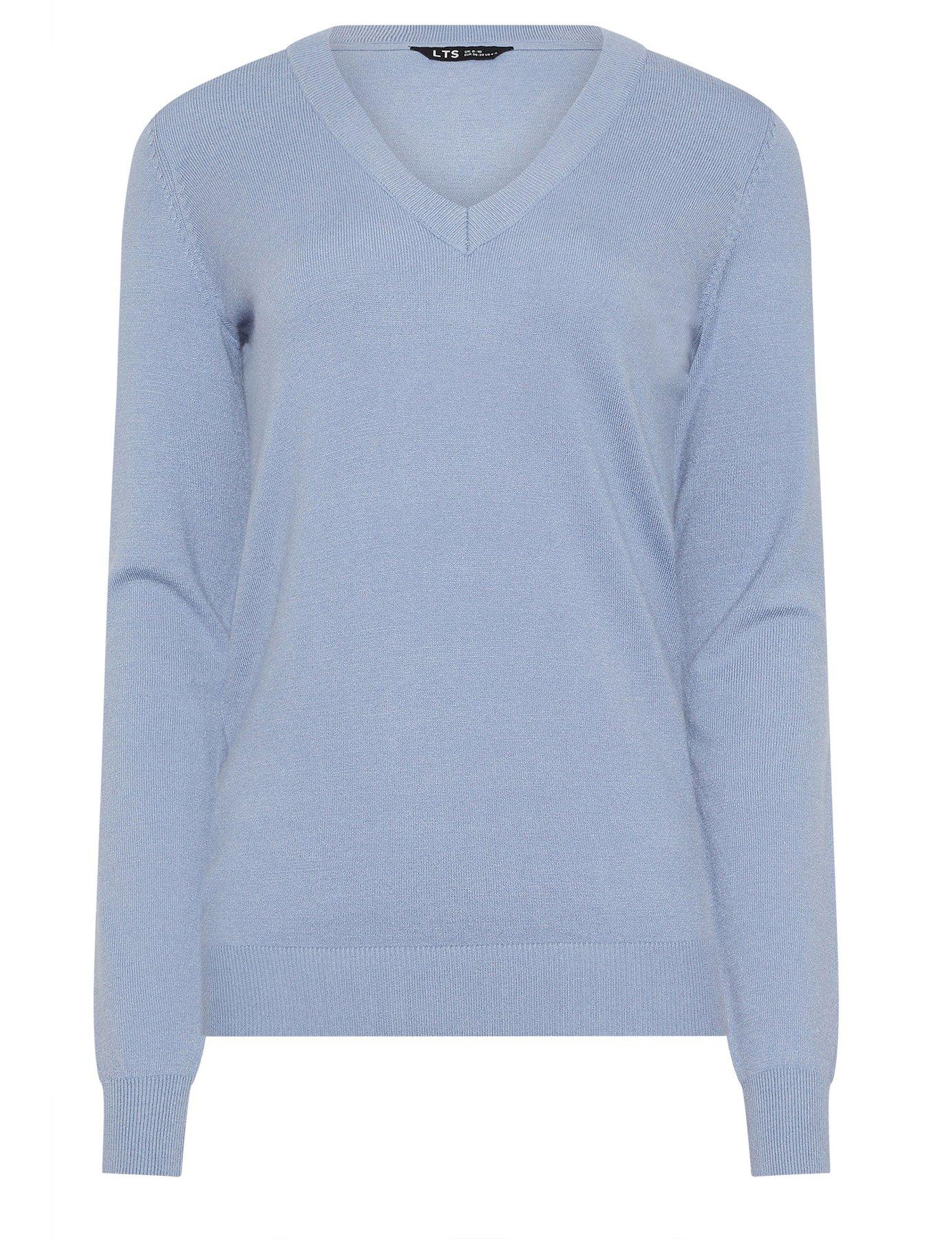 Image 5 of 5 of Long Tall Sally Fine Gauge V Neck Jumper - Blue