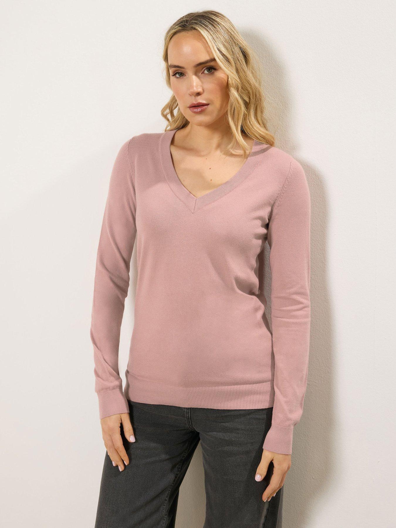 long-tall-sally-fine-gauge-v-neck-jumper-pink