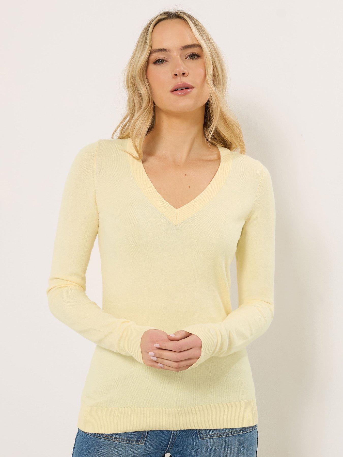 long-tall-sally-fine-gauge-v-neck-jumper-yellow