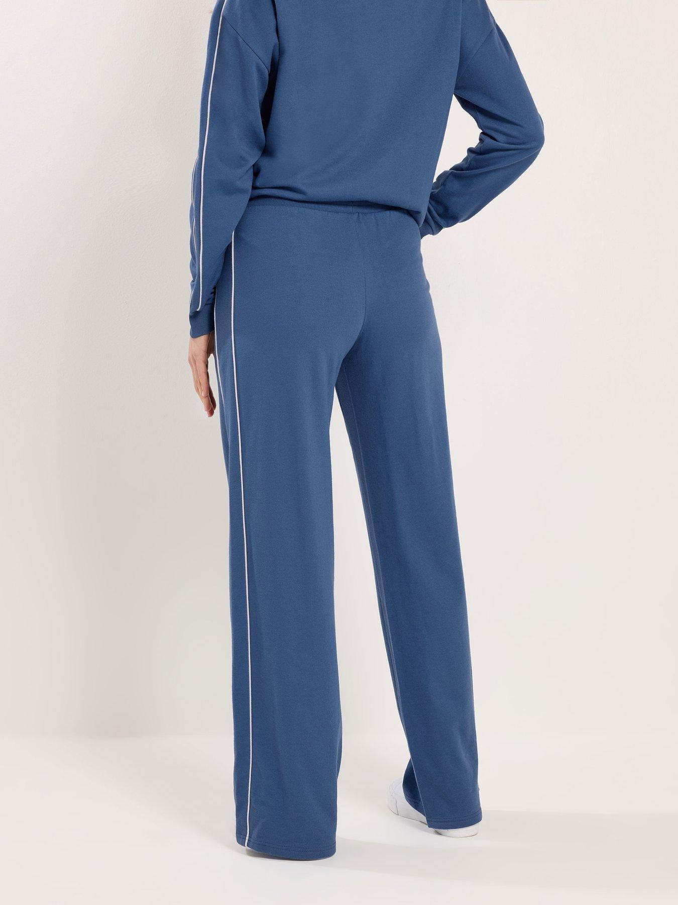 Image 2 of 5 of Long Tall Sally Piped Wide Leg Jogger 36" - Blue
