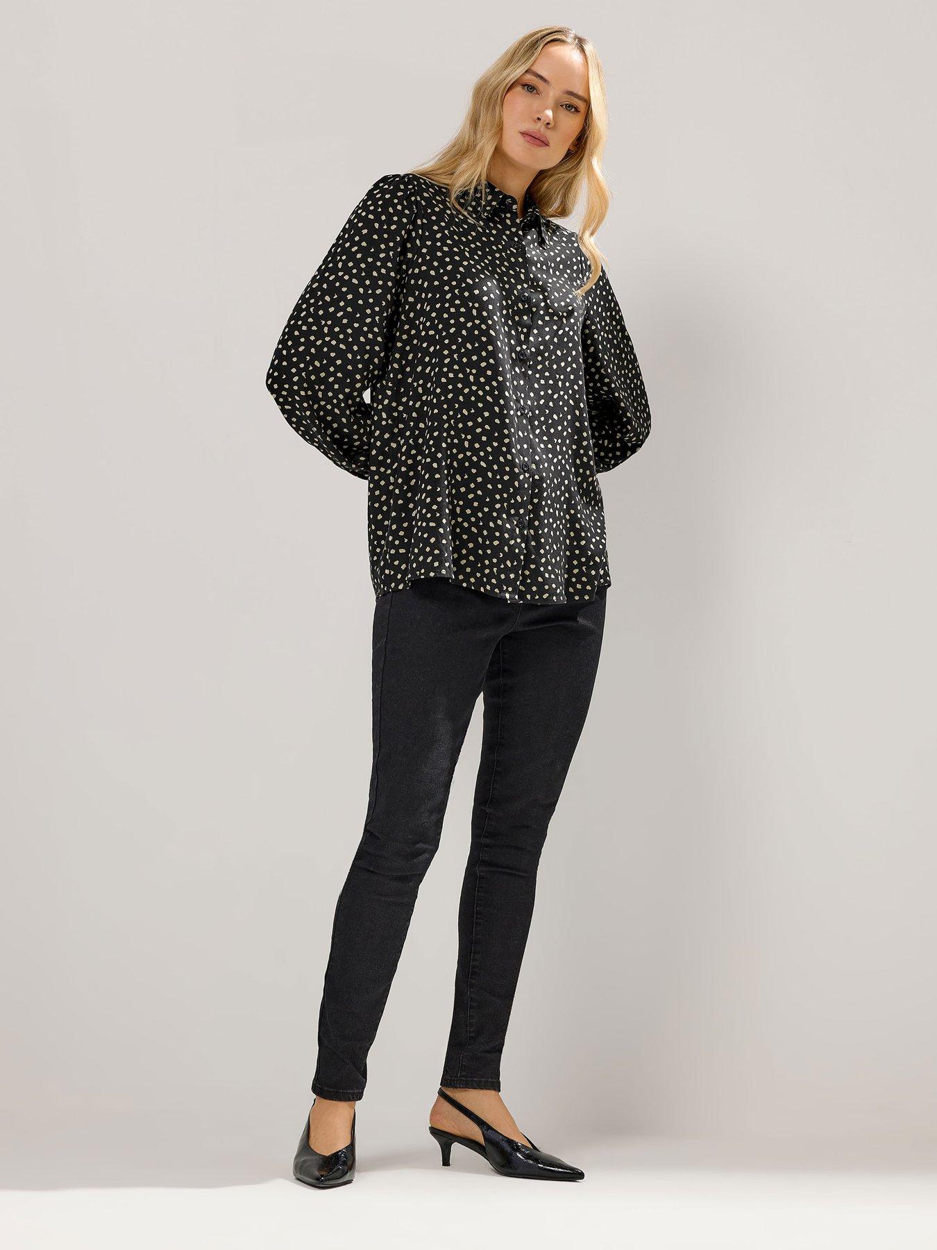 Image 3 of 5 of Long Tall Sally Balloon Sleeve Shirt - Black