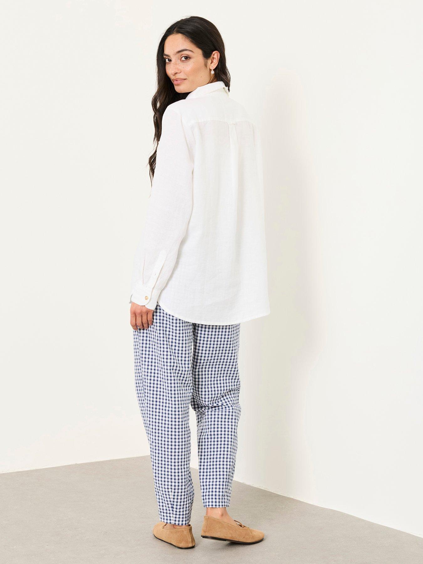 Image 2 of 5 of FatFace Olivia Linen Shirt - White
