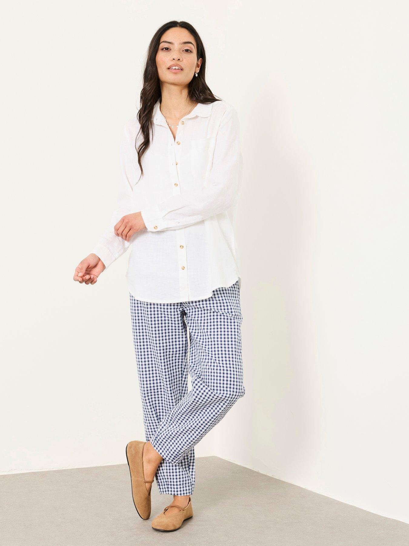 Image 3 of 5 of FatFace Olivia Linen Shirt - White