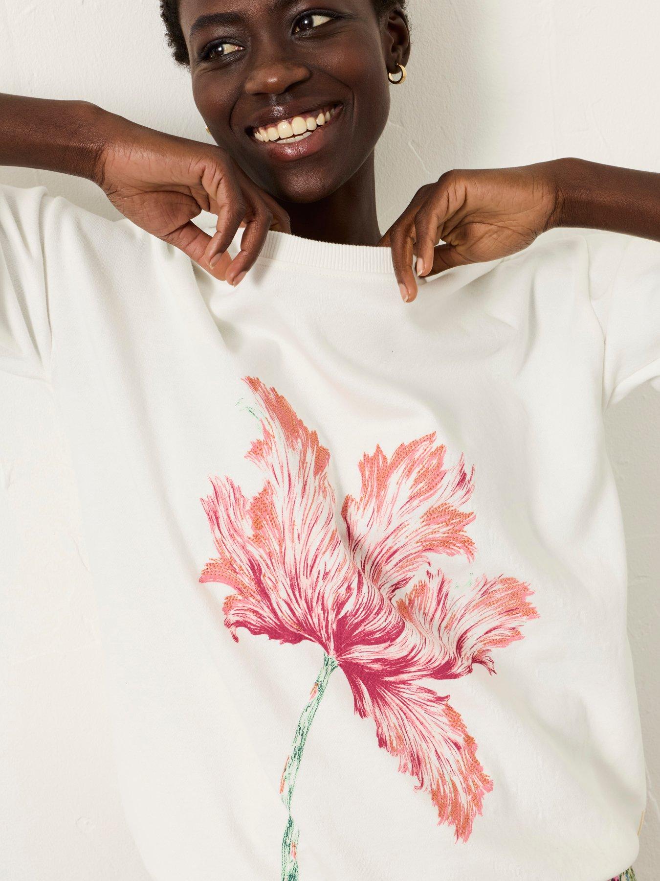 Image 4 of 6 of FatFace Alex Painterly Crew Sweatshirt - Ivory