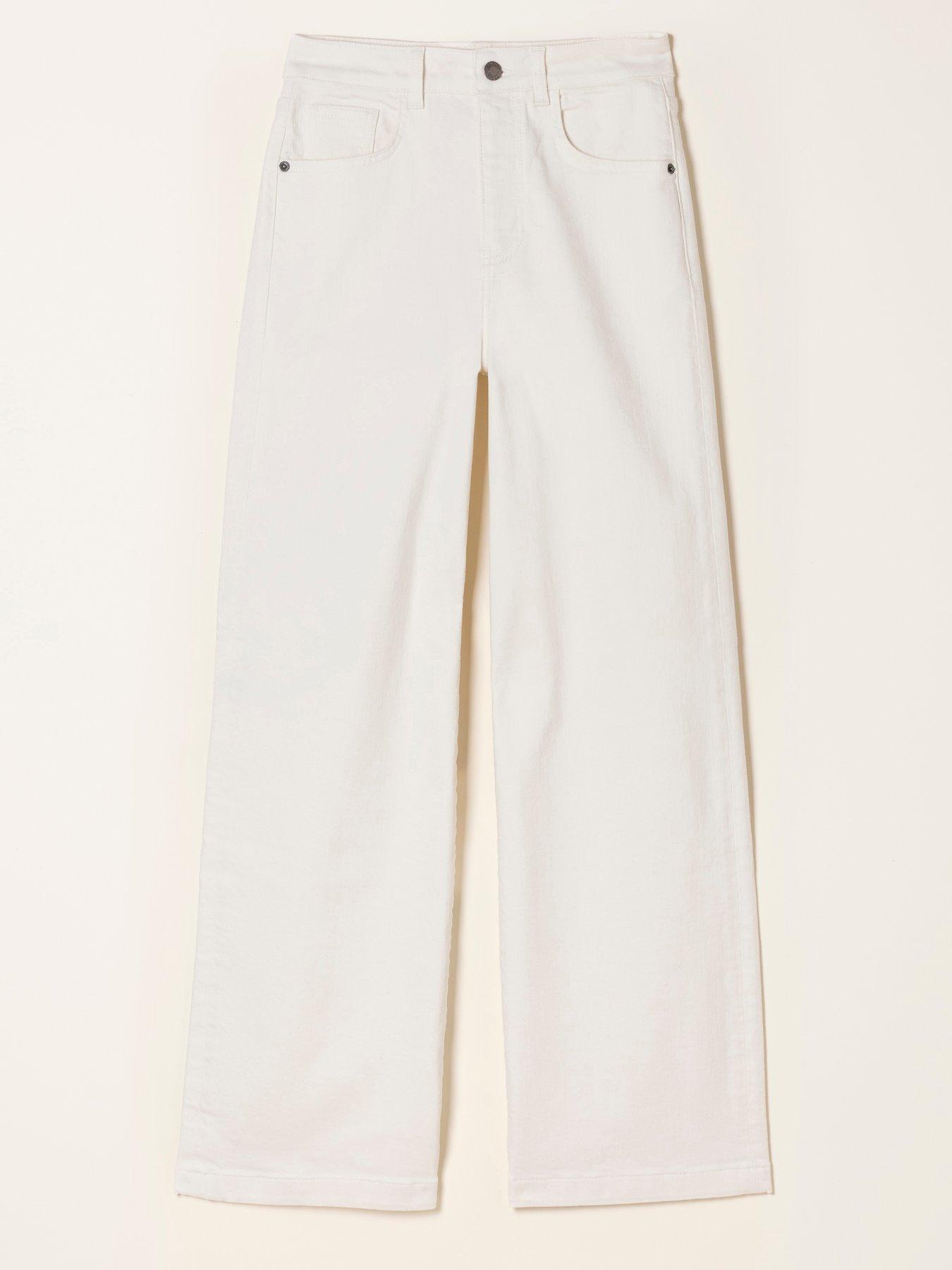 Image 6 of 6 of FatFace Welling Wide Leg Jeans - Ecru
