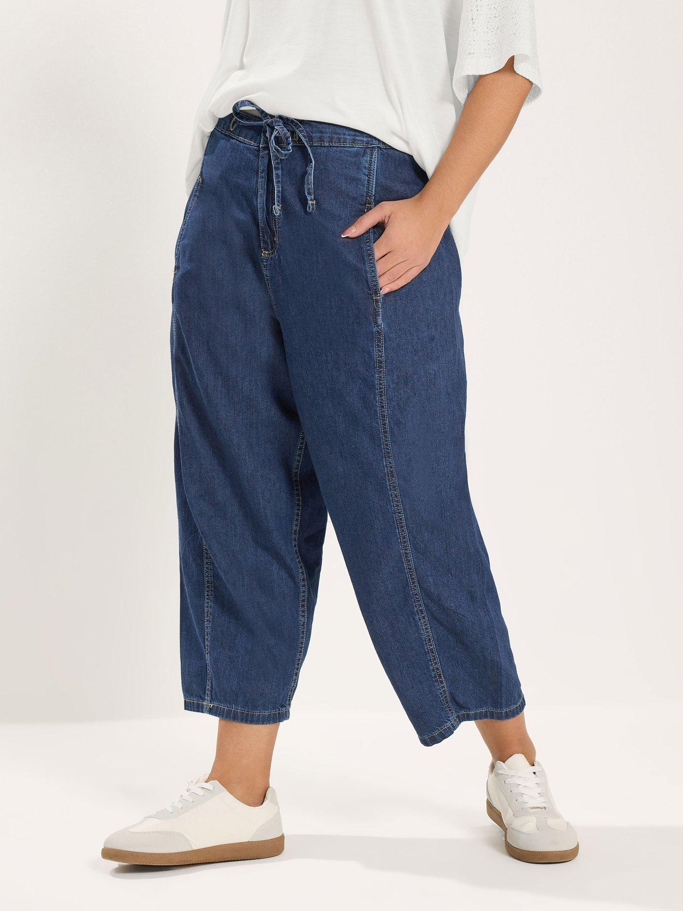 Image 1 of 5 of Yours Curve Crop Barrel Leg Jean
