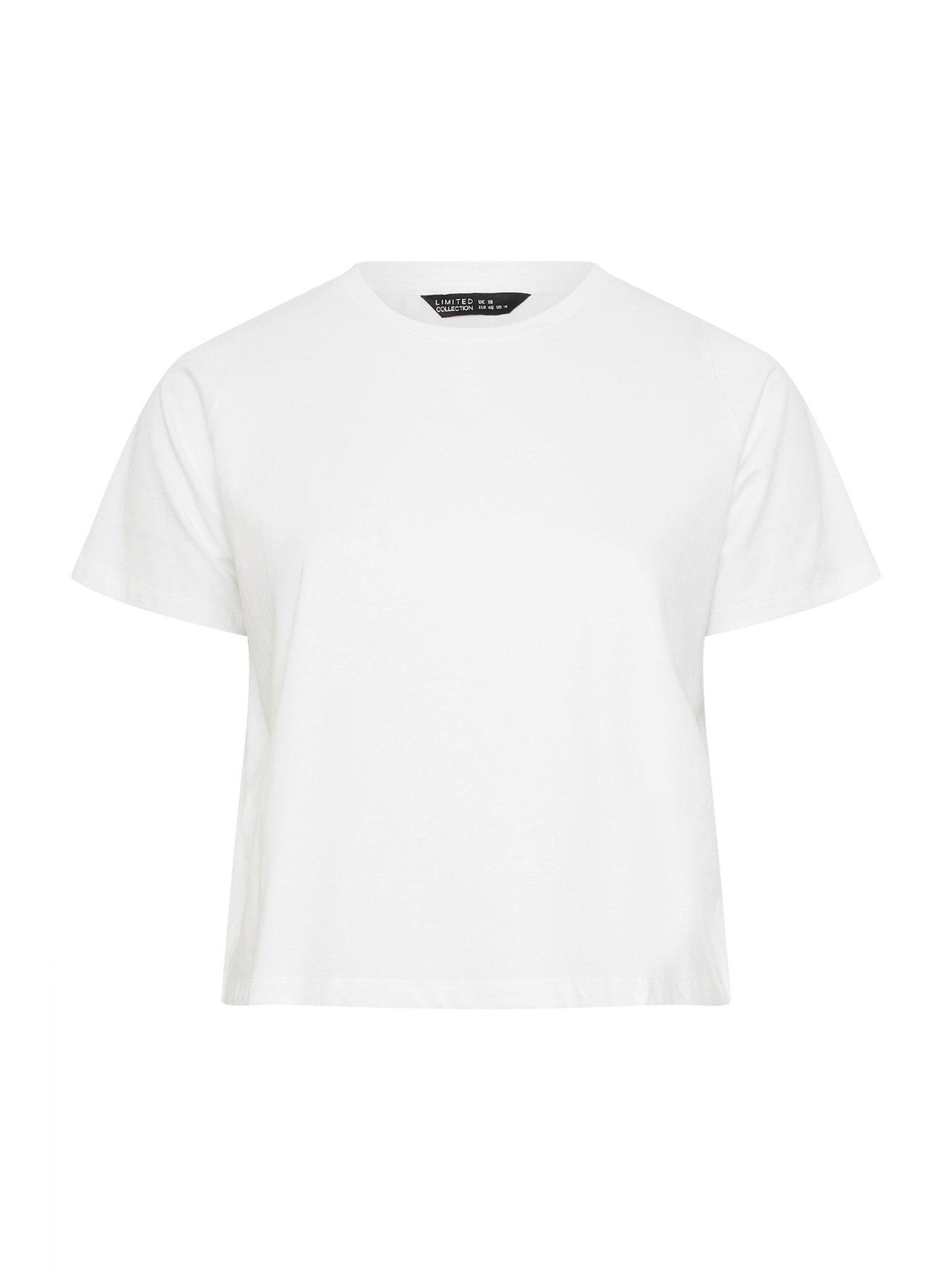 Image 5 of 5 of Yours Curve Stretch T-Shirt - White