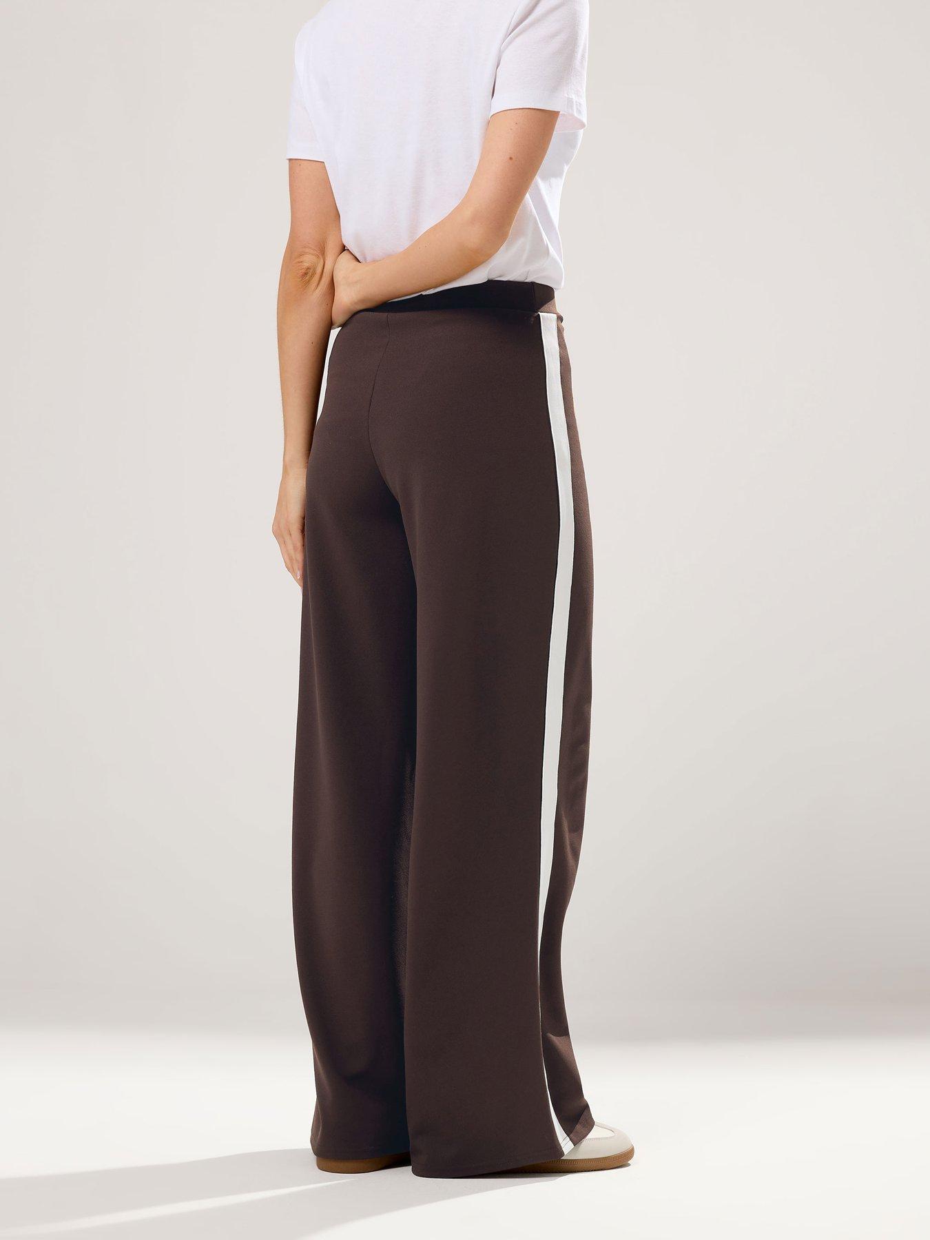 Image 2 of 5 of Long Tall Sally Tall Side Stripe Trousers 34" - Brown