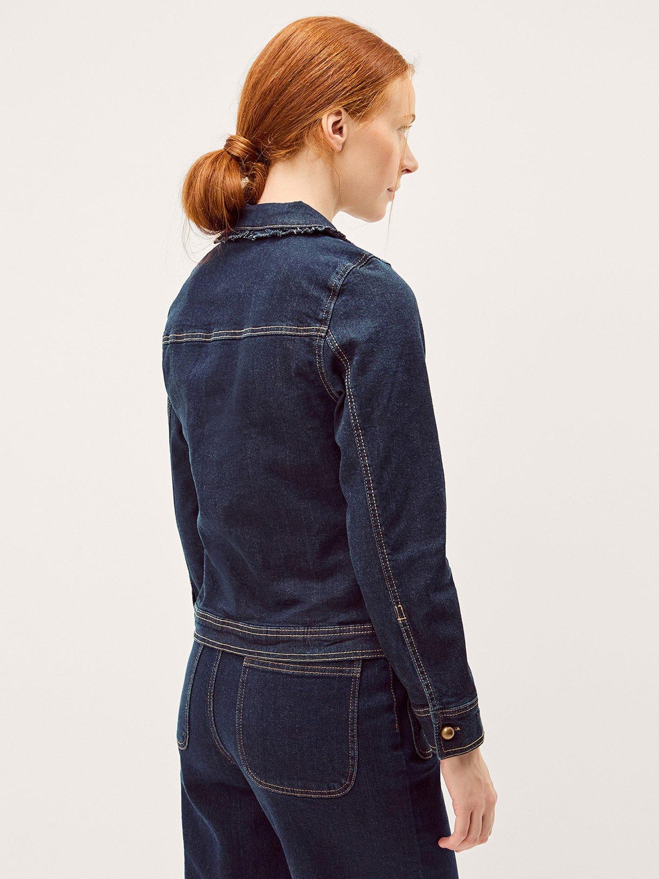 Image 2 of 5 of Monsoon Sadie Frill Denim Jacket - Blue