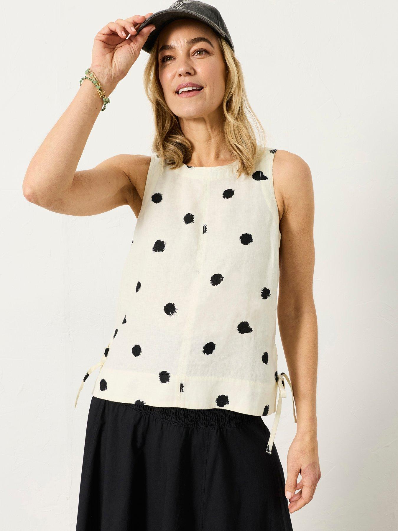Image 5 of 6 of FatFace Darcy Linen Spot Blouse - Ivory