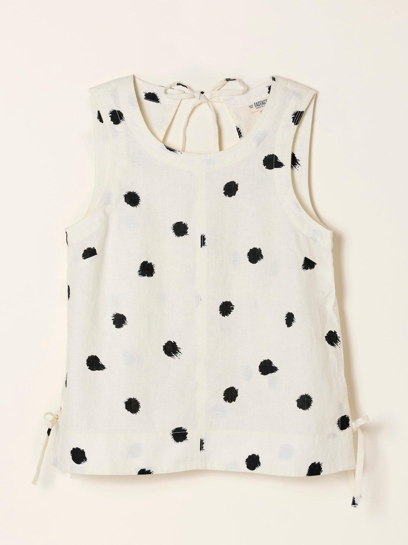 Image 6 of 6 of FatFace Darcy Linen Spot Blouse - Ivory