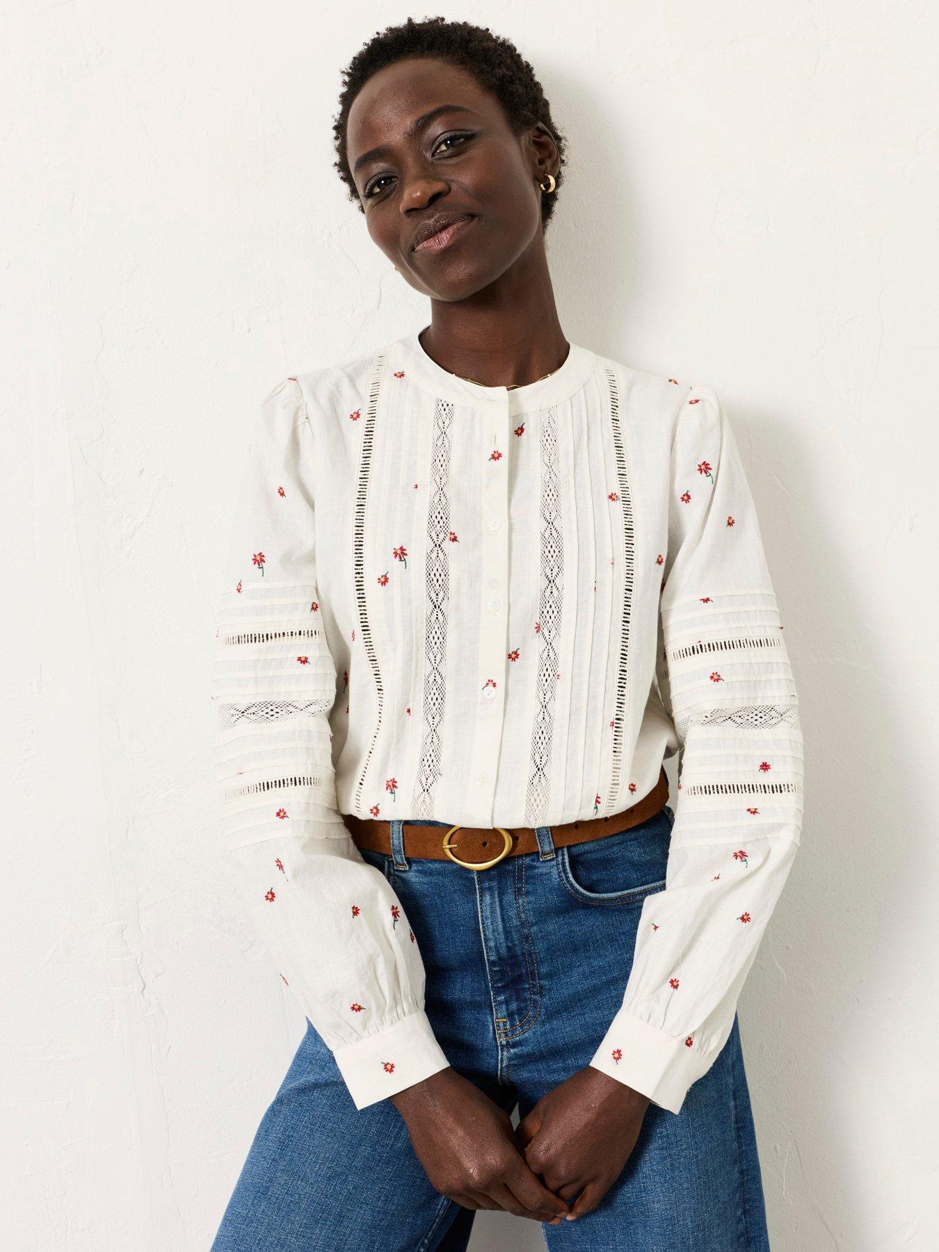 FatFace Jane Emb Overshirt - Ivory