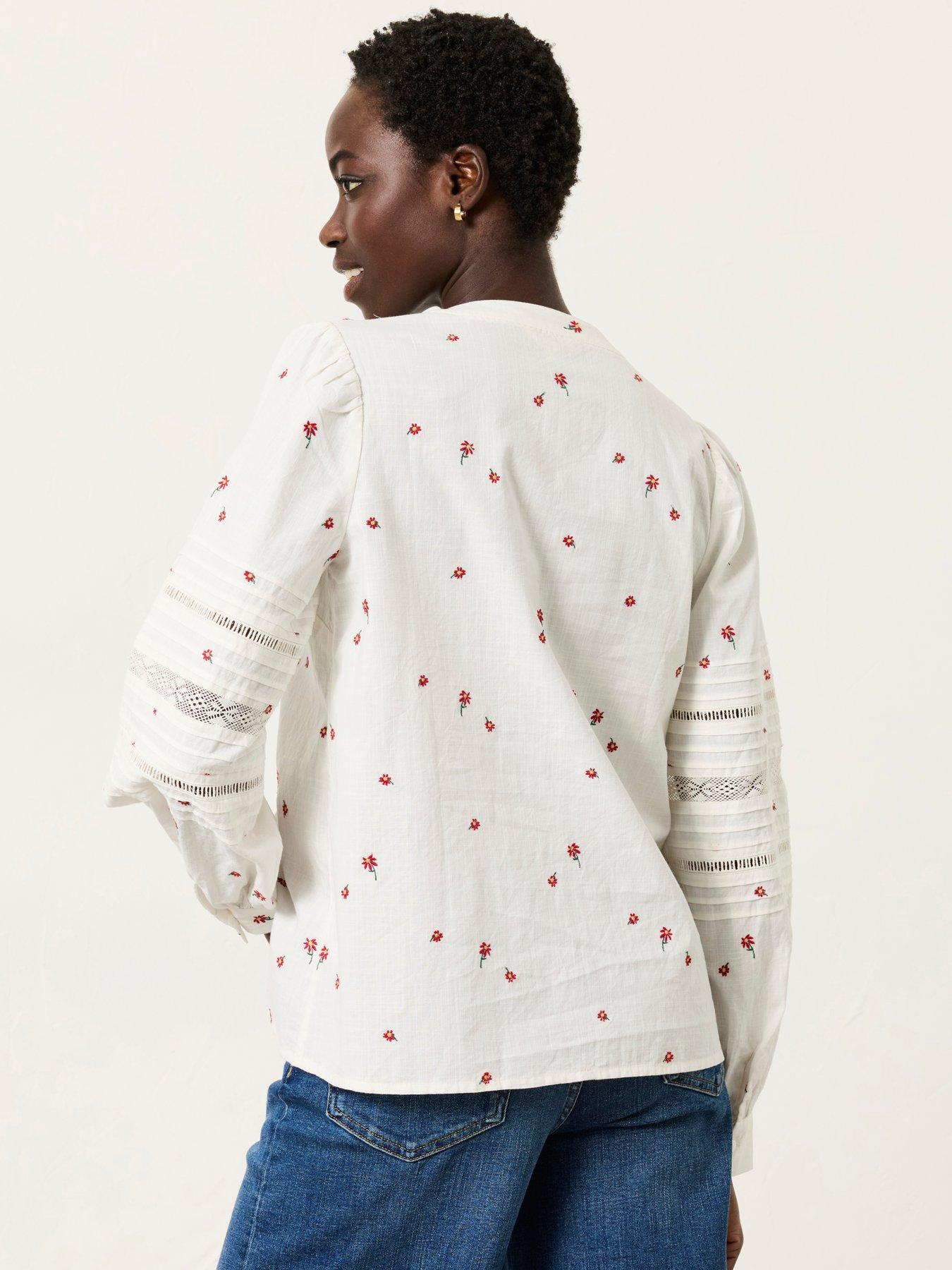 Image 2 of 7 of FatFace Jane Embroidered Overshirt - Ivory