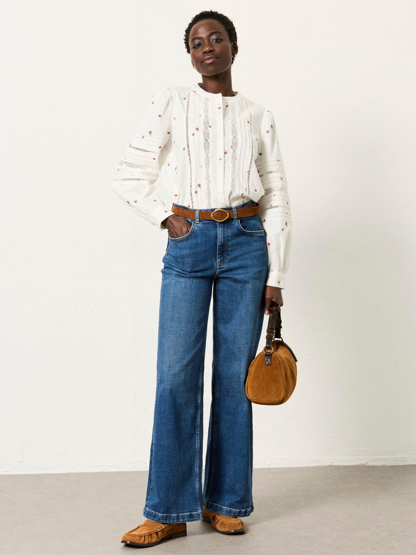 Image 3 of 7 of FatFace Jane Embroidered Overshirt - Ivory