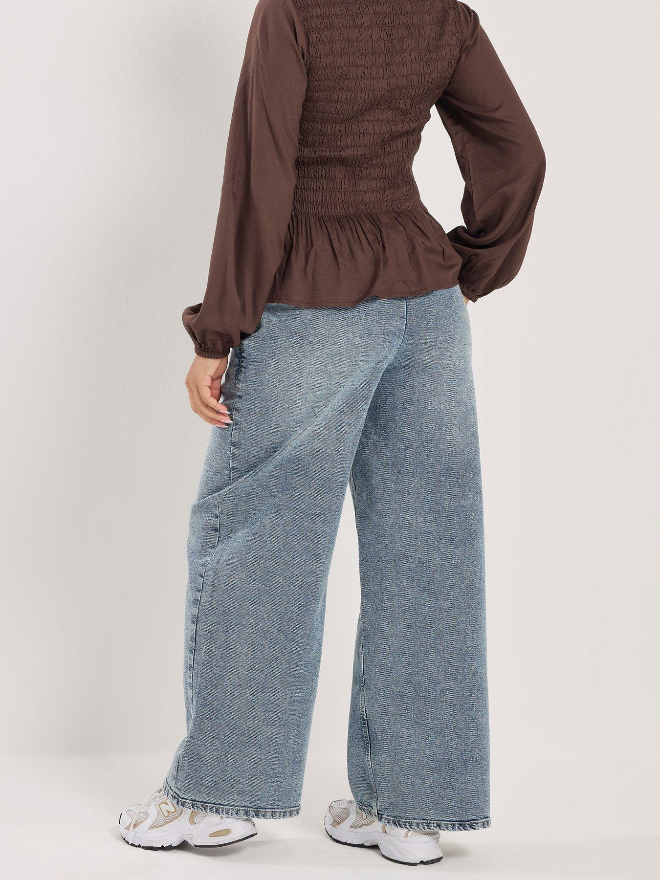 Image 2 of 5 of PixieGirl Petite Pull On Wide Leg Jean