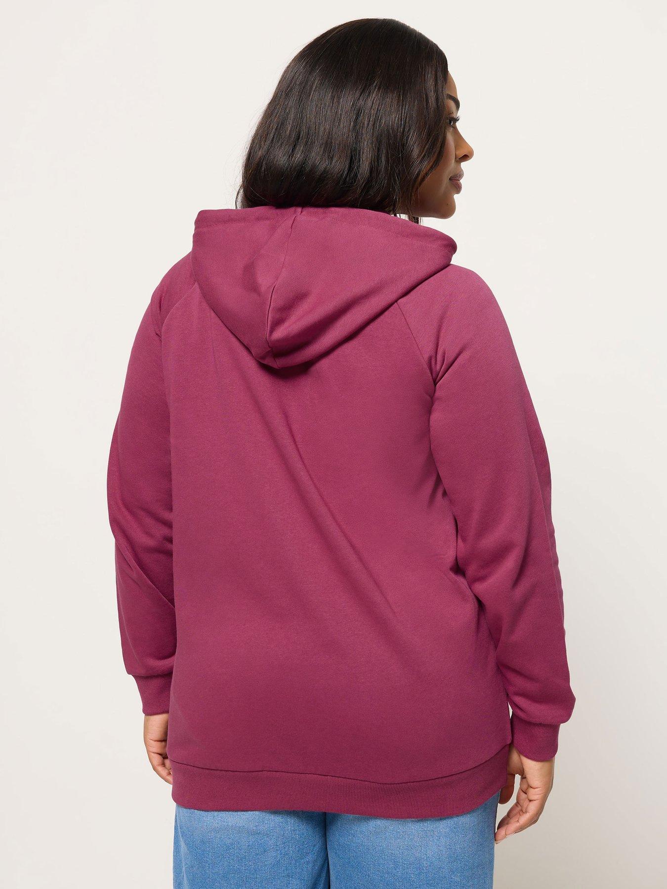 Image 2 of 5 of Yours Curve Zip Through Hoodie - Red