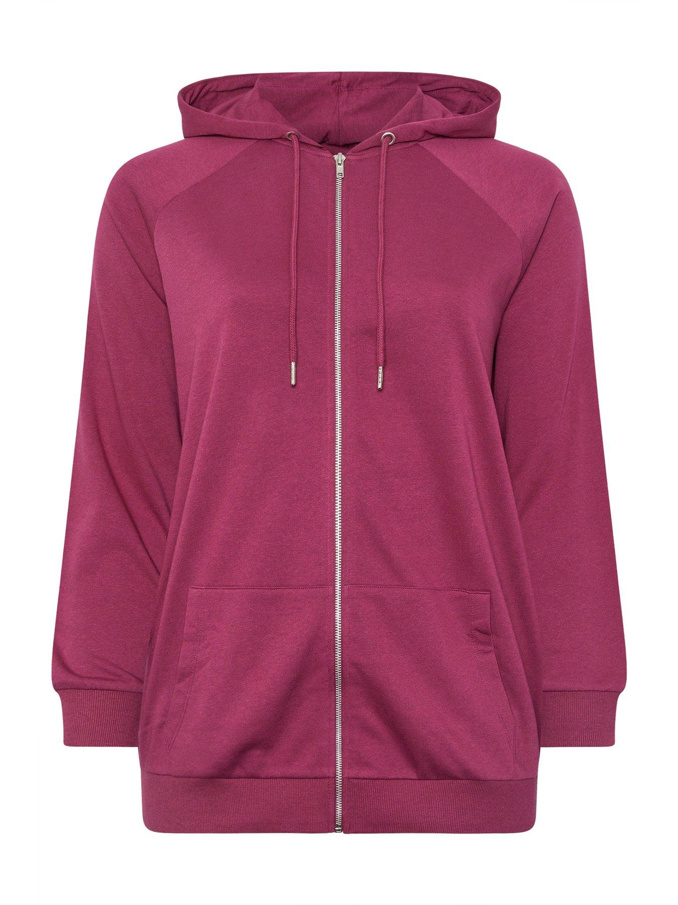 Image 5 of 5 of Yours Curve Zip Through Hoodie - Red
