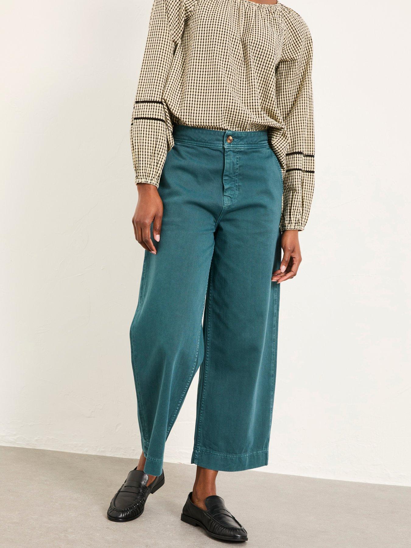 FatFace Hove Crop Trouser - Teal Blue