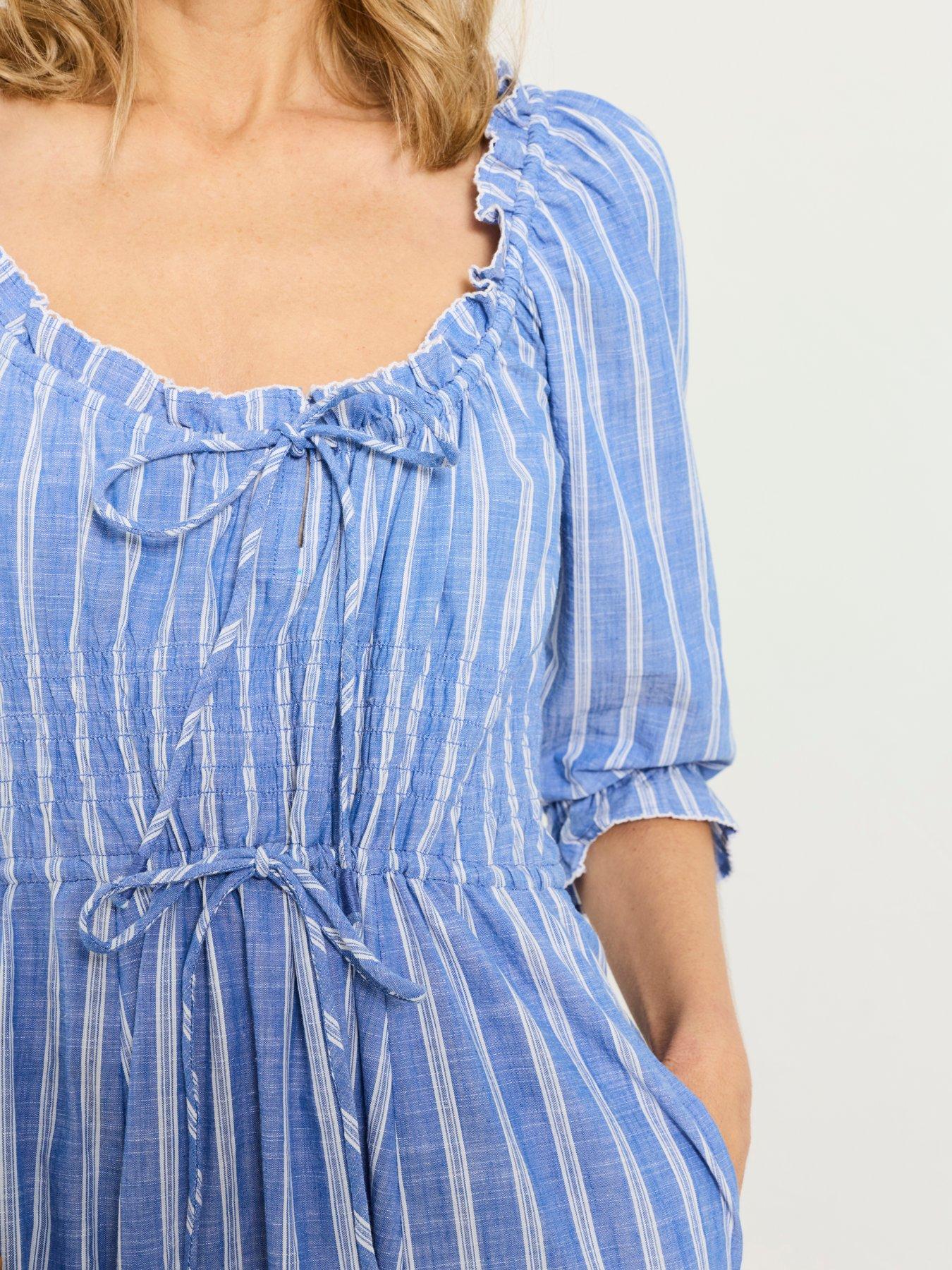 fatface-camille-stripe-midi-bluedetail